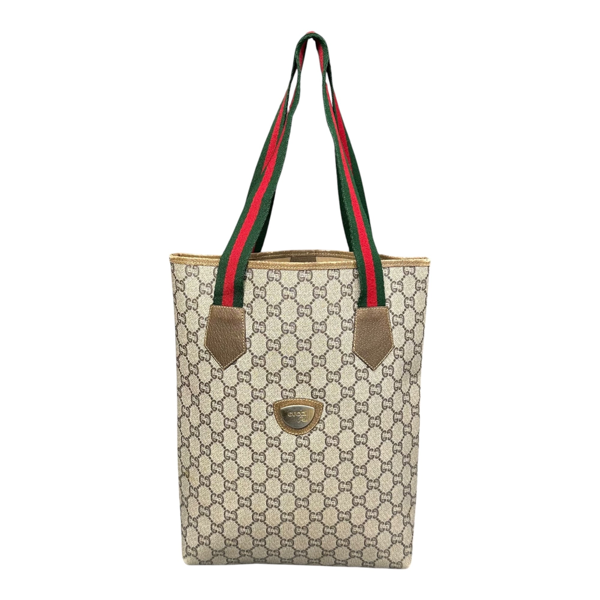 GUCCI PLUS トートバッグ ベージュ Gucci Plus(グッチプラス) Vintage GG PLUS Tote Bag ヴィンテージ GG