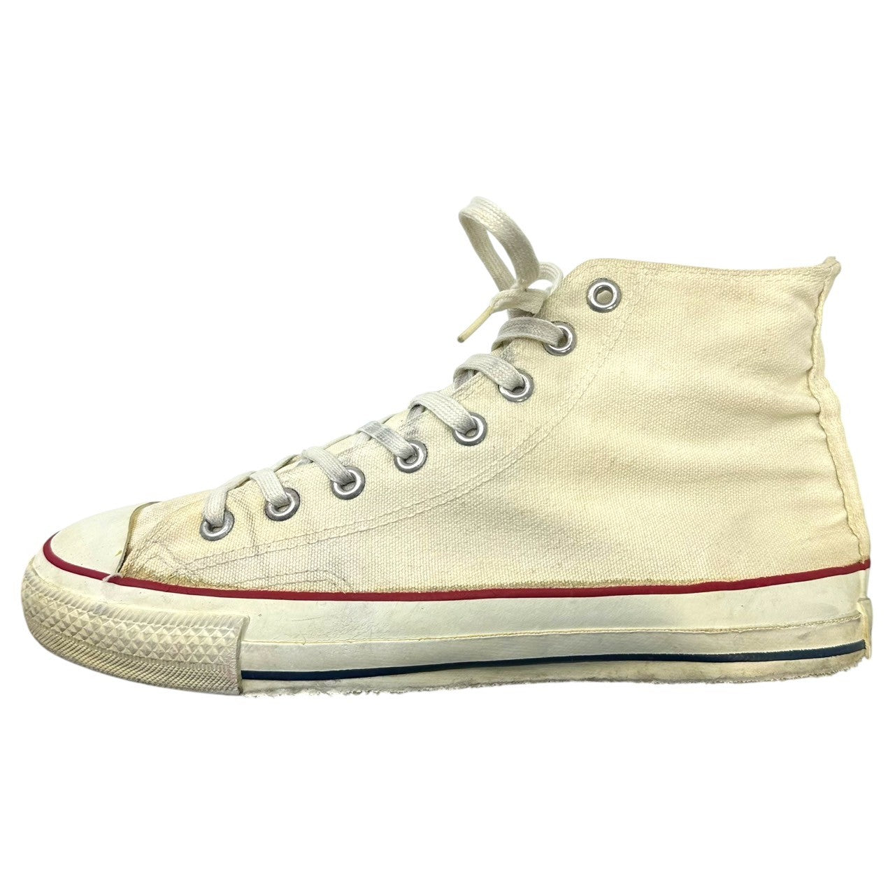 CONVERSE(コンバース) 80's～90's USA made Vintage ALL STAR HI ヴィンテージ ハイカット スニーカー 生成り 9(27.5cm程度) ホワイト 80～90年代 移行期 USA製 囲み