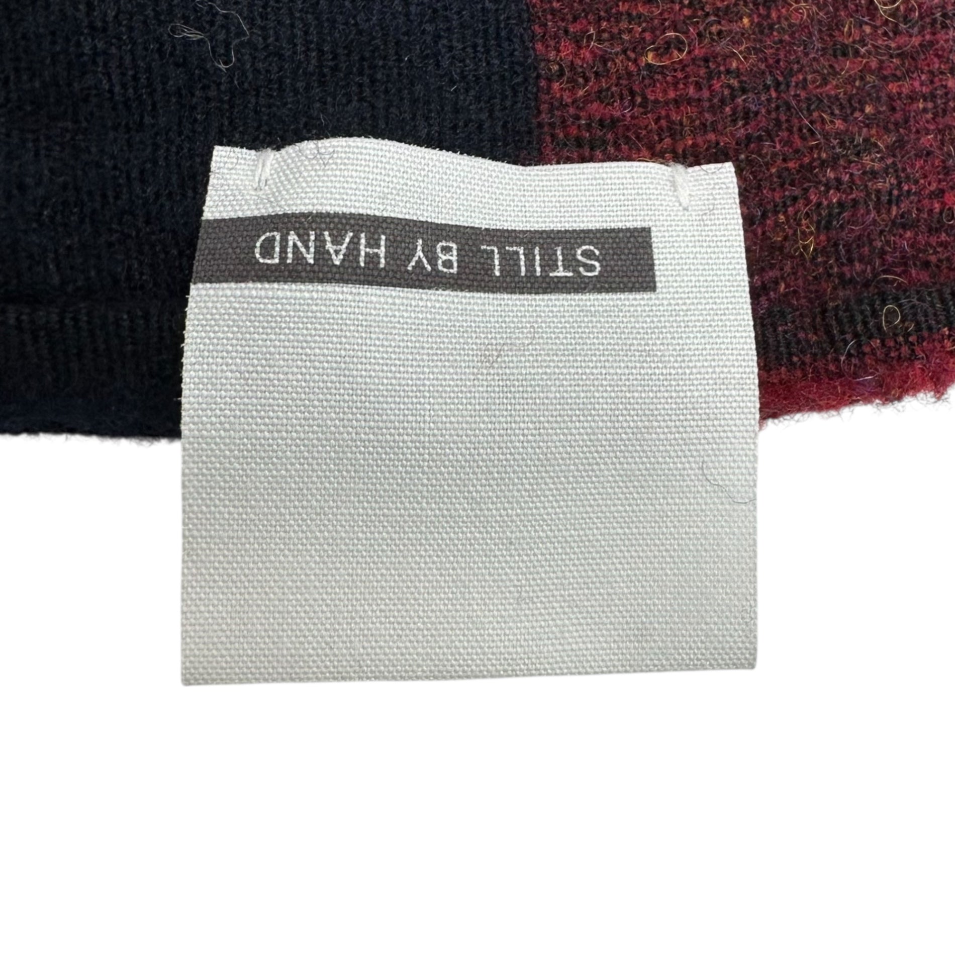 STILL BY HAND(スティルバイハンド) Switch Wool Scarf 切替 ウール マフラー ネイビー×ボルドー