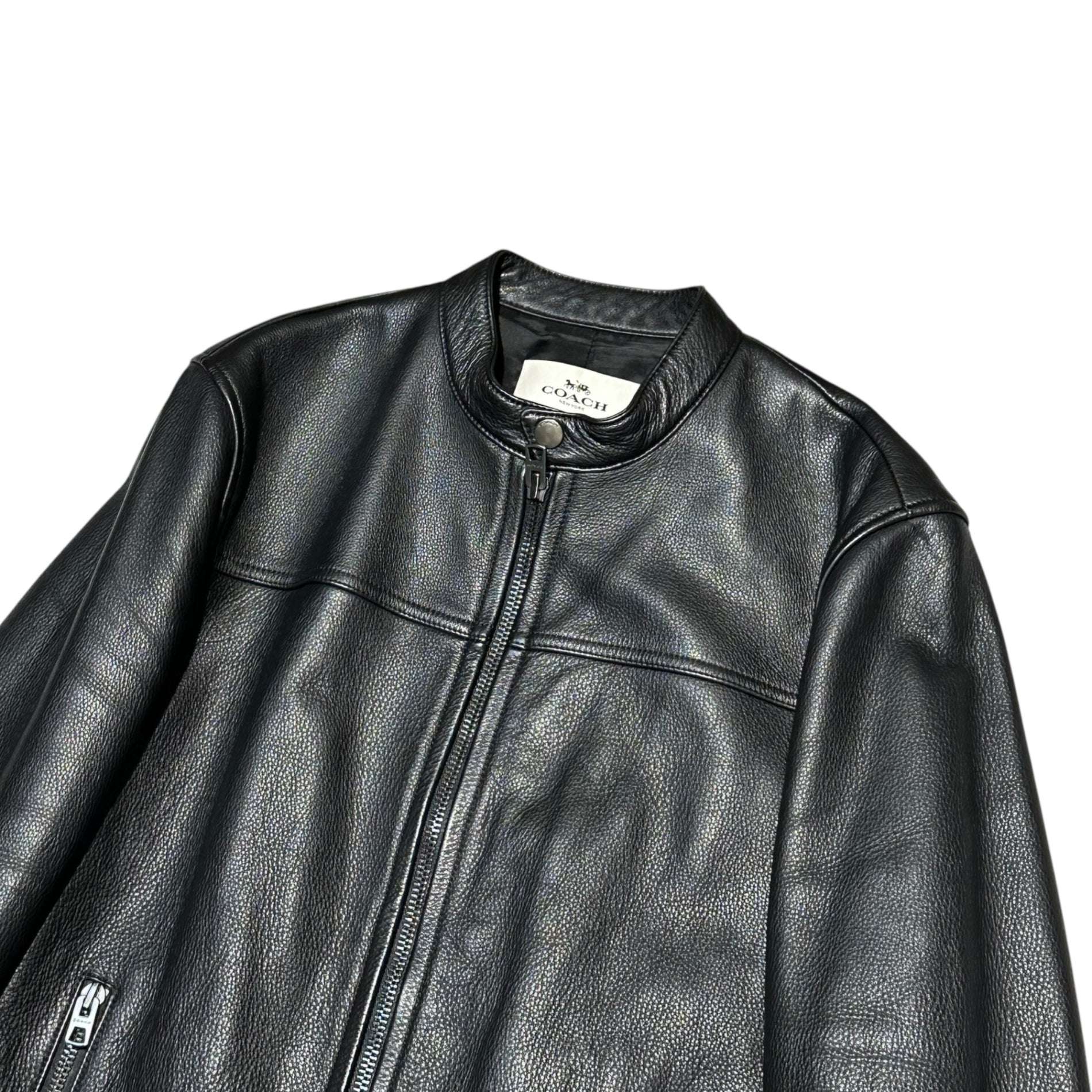 COACH(コーチ) Cowhide Single Rider Jacket カウハイド シングル ライダース ジャケット F86594 M ブラック 牛革 レザー