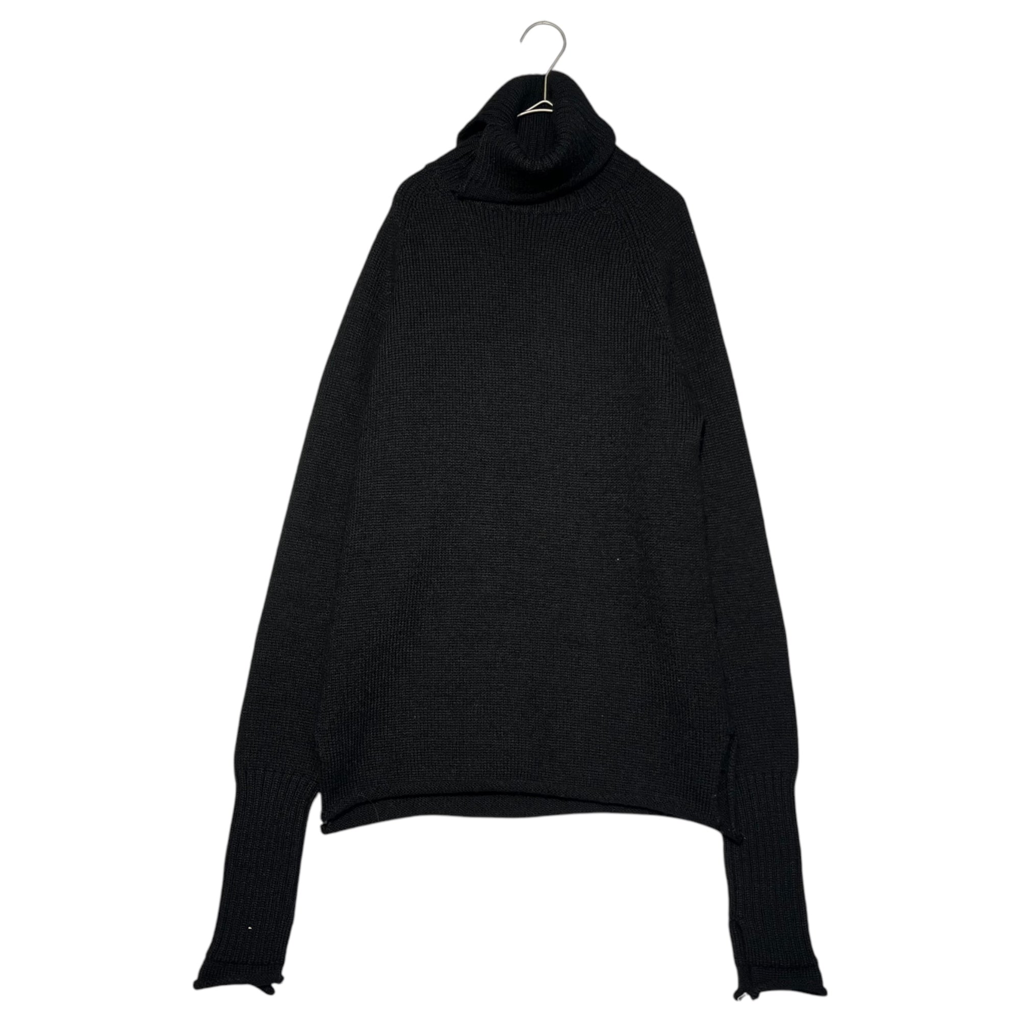 YOHJI YAMAMOTO(ヨウジヤマモト) side slit turtleneck knit pullover サイドスリット タートルネック ニット プルオーバー FX-K06-159 2(M) ブラック