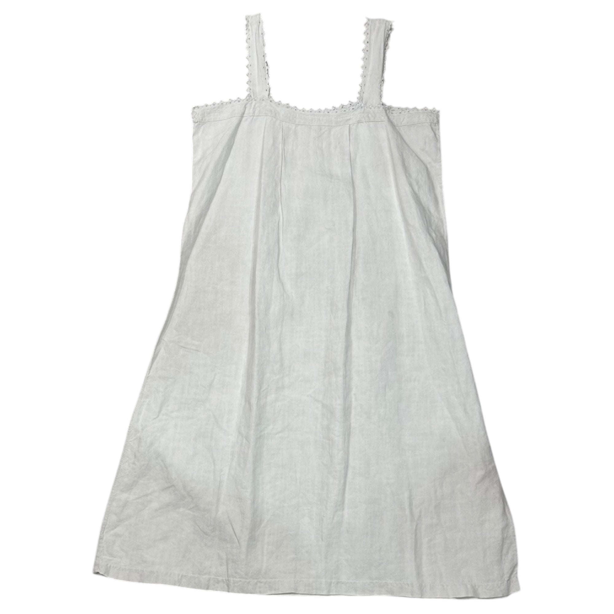 Euro vintage(ヨーロッパヴィンテージ) 20's~ hand_ scalloped lace camisole onepiece スカラップレースのコットンキャミソールワンピース 表記無し(M程度) ホワイト
