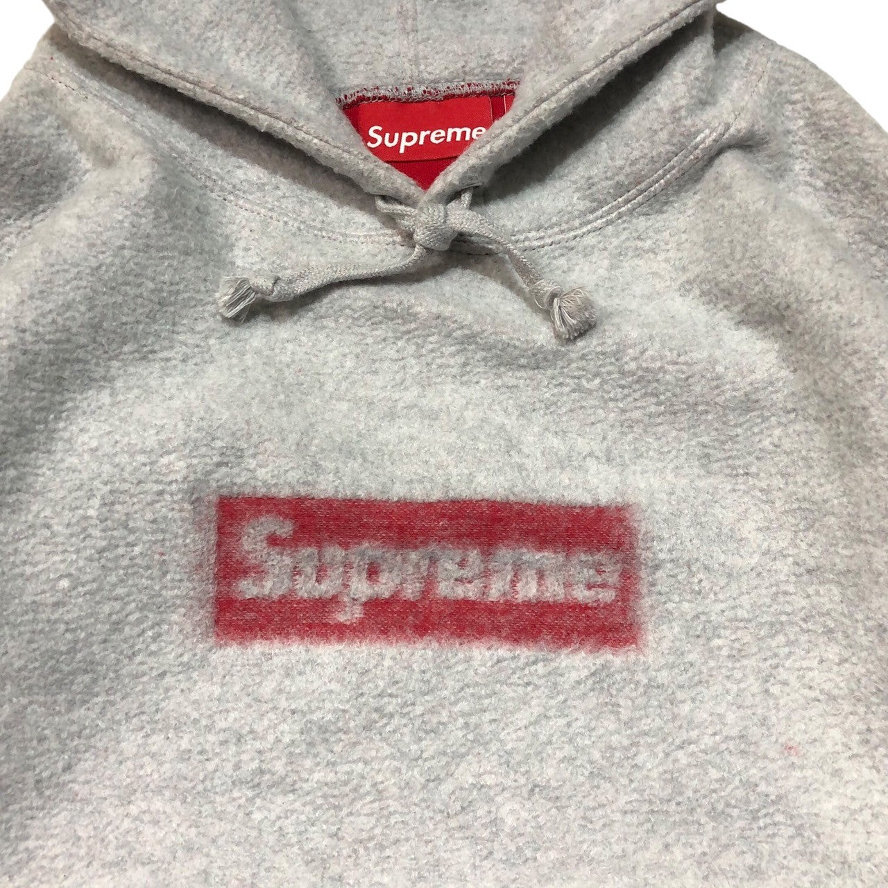 SUPREME(シュプリーム) 23SS Inside Out Box Logo Hooded Sweatshirt ボックスロゴ フーディー スウェット パーカー 起毛 インサイドアウト  M グレー×レッド Heather Grey