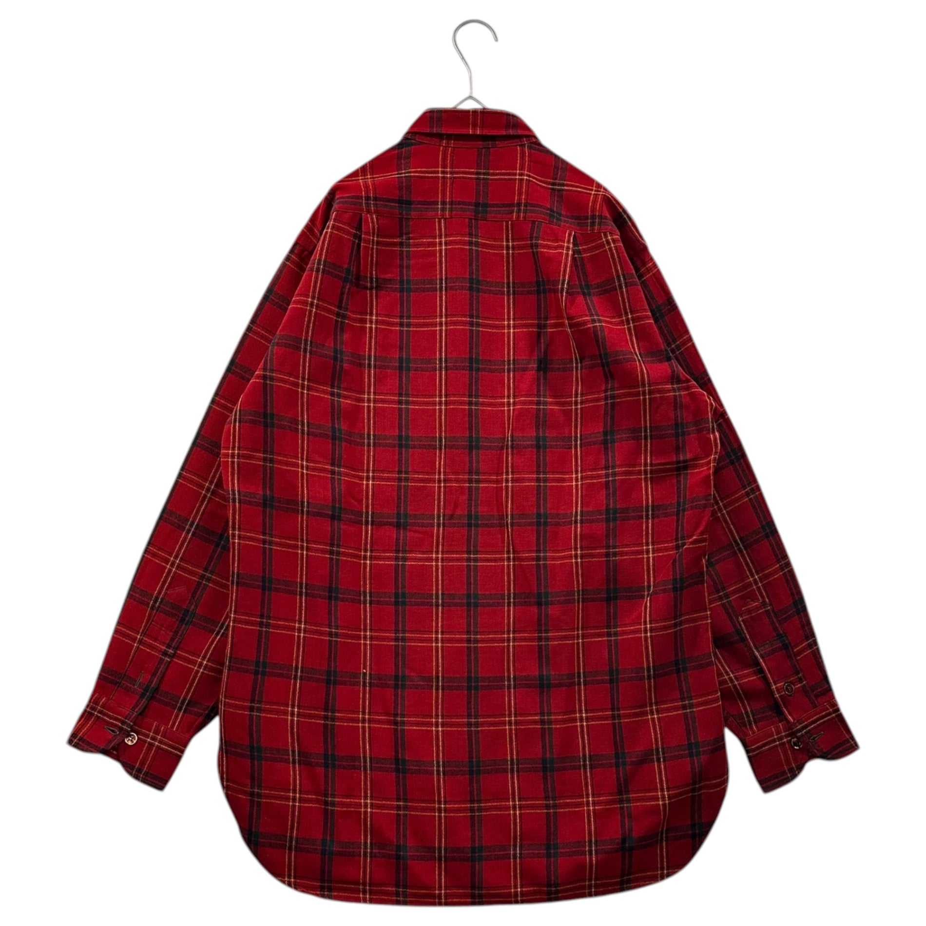 PENDLETON(ペンドルトン) 60's Field Shirt - Tartan Check フィールド シャツ タータン チェック 15 1/2(M程度) レッド×グリーン 60年代 襟芯無し ヴィンテージ ウール