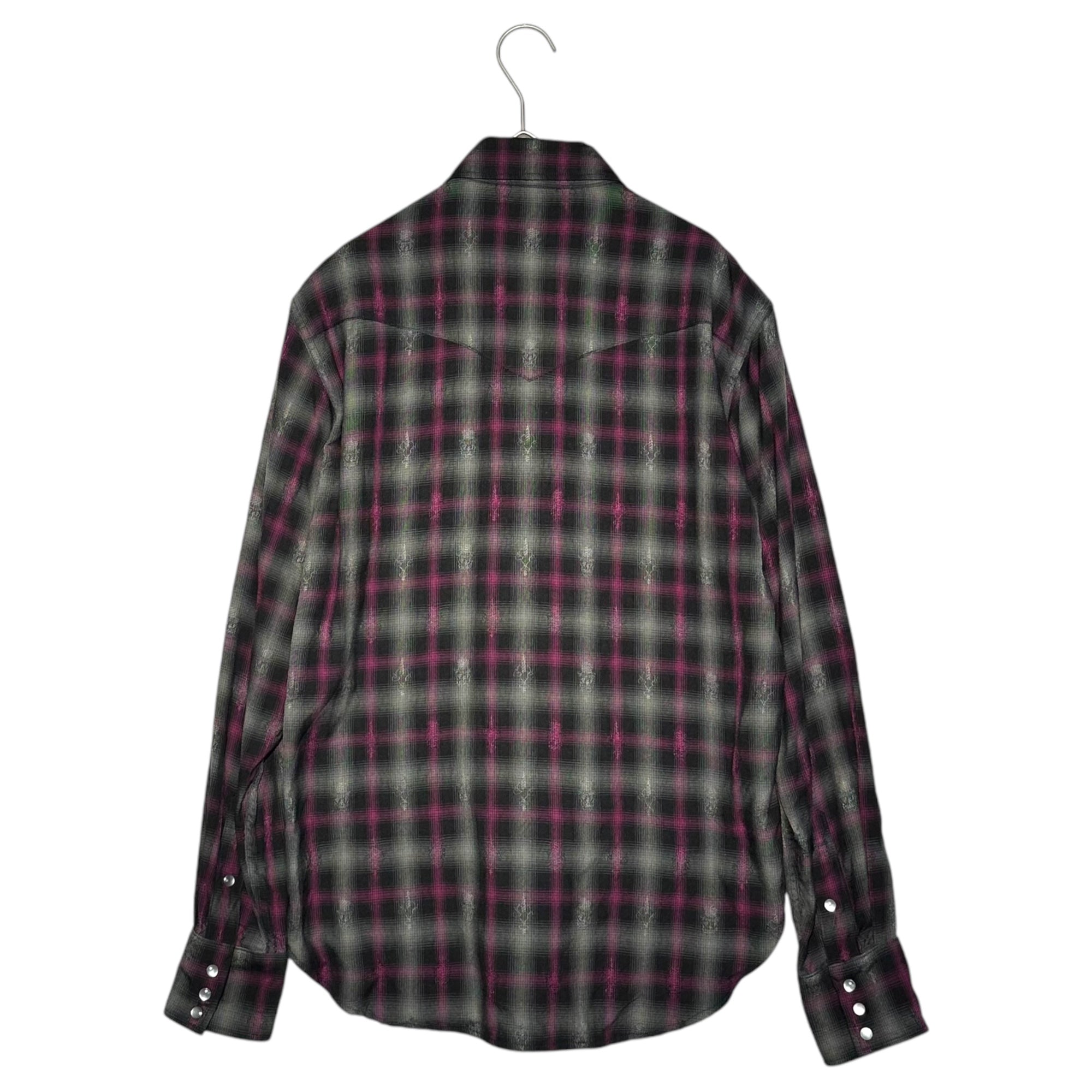 HYSTERIC GLAMOUR(ヒステリックグラマー) 17AW Long sleeve checked western shirt 長袖 チェック ウエスタン シャツ 02173AH04 S パープル