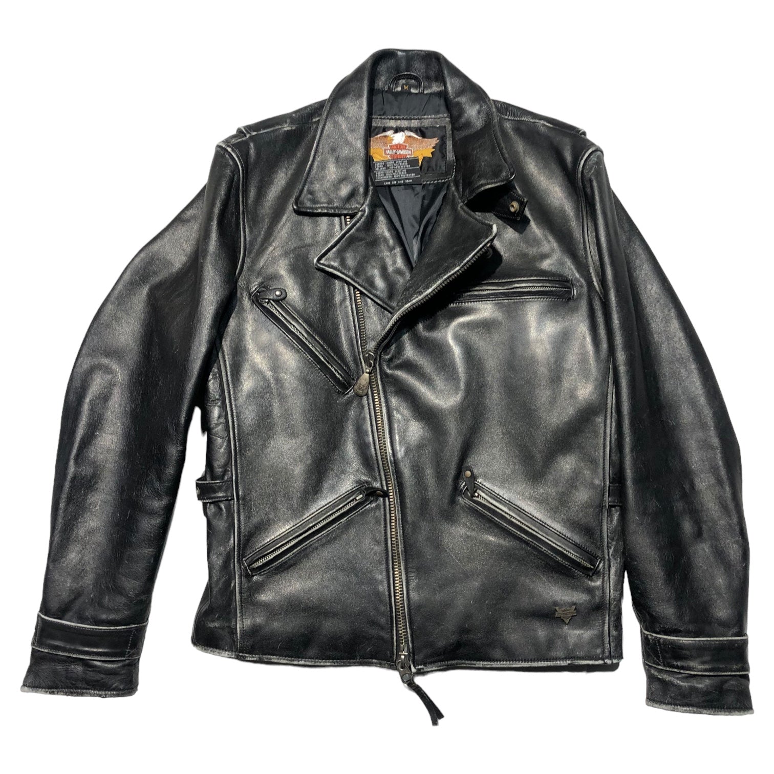 HARLEY DAVIDSON(ハーレーダビッドソン) back logo double rider jacket バックロゴ ライダース ジャケット  M ブラック