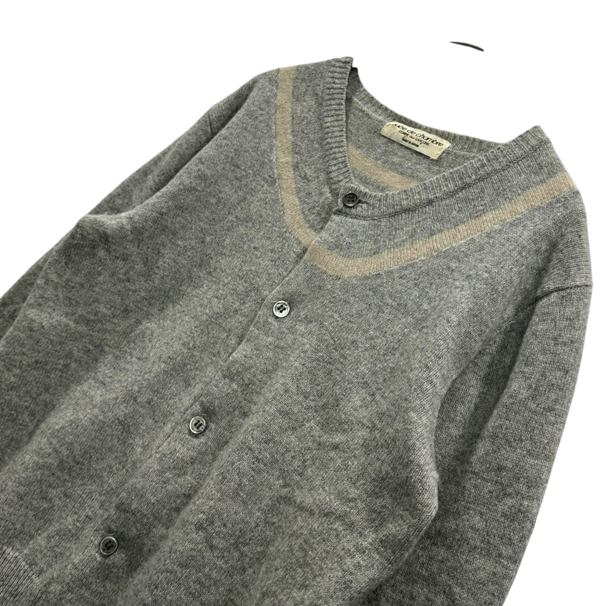 robe de chambre COMME des GARCONS(ローブドシャンブルコムデギャルソン) 1997AW Wool Cardigan with Collar Line 襟ライン ウール カーディガン RN-040020 FREE グレー AD1997