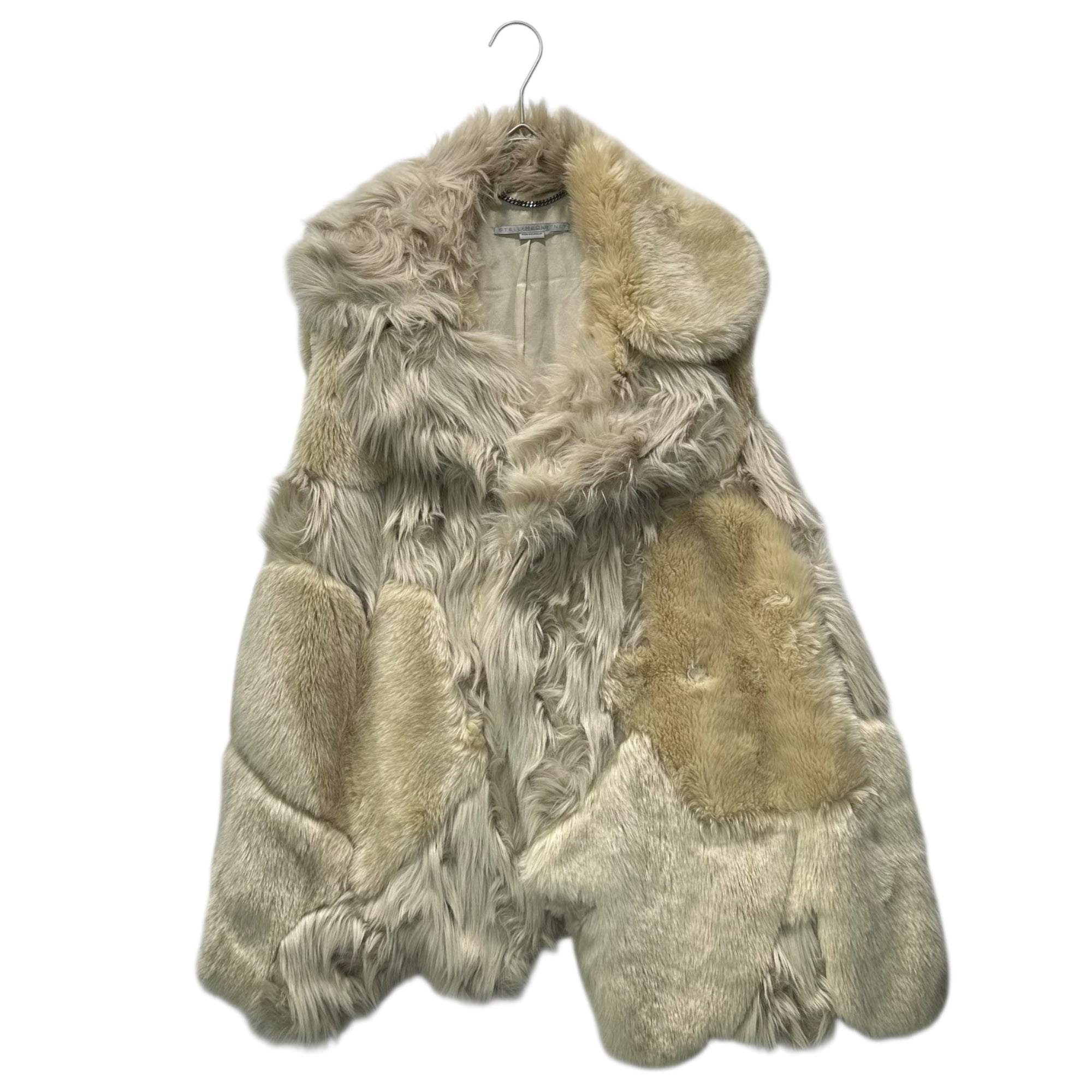 STELLA McCARTNEY(ステラマッカートニー) 18AW Faux Fur Long Vest フェイクファー ロング ベスト UP56 2018 01372 36(S程度) アイボリー エコファー