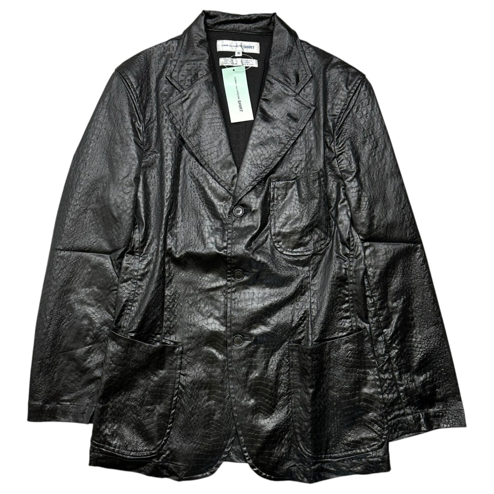 COMME des GARCONS SHIRT(コムデギャルソンシャツ) 1990's Crocodile-Embossed 3-Button Jacket クロコ 型押し 3ボタン ジャケット W10031 M ブラック 90s アーカイブ