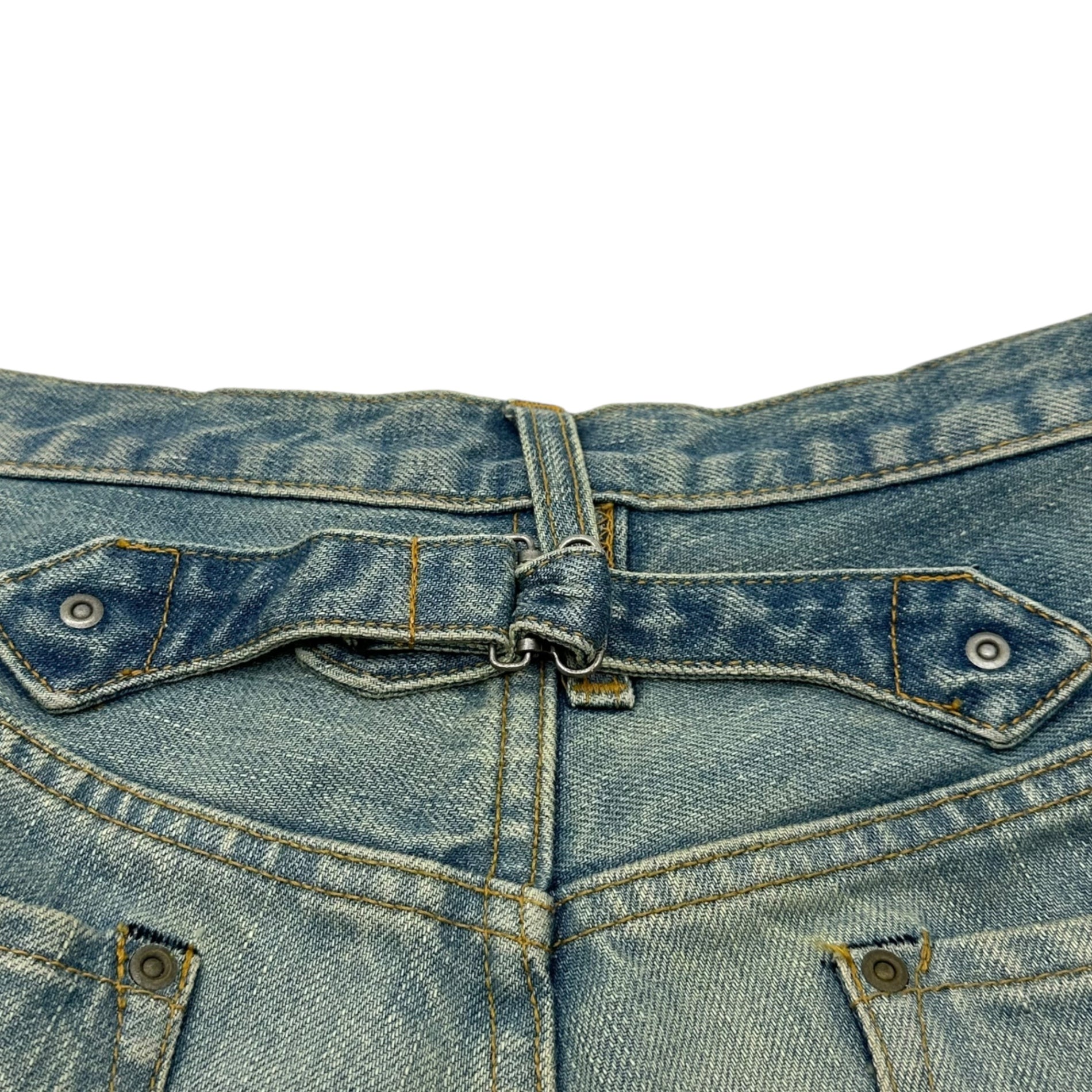 SUGARHILL(シュガーヒル) 21SSS double knee bell bottom ダブルニー ベルボトム デニム パンツ 21SSPT04 2 ライトインディゴ フレア ヴィンテージ加工