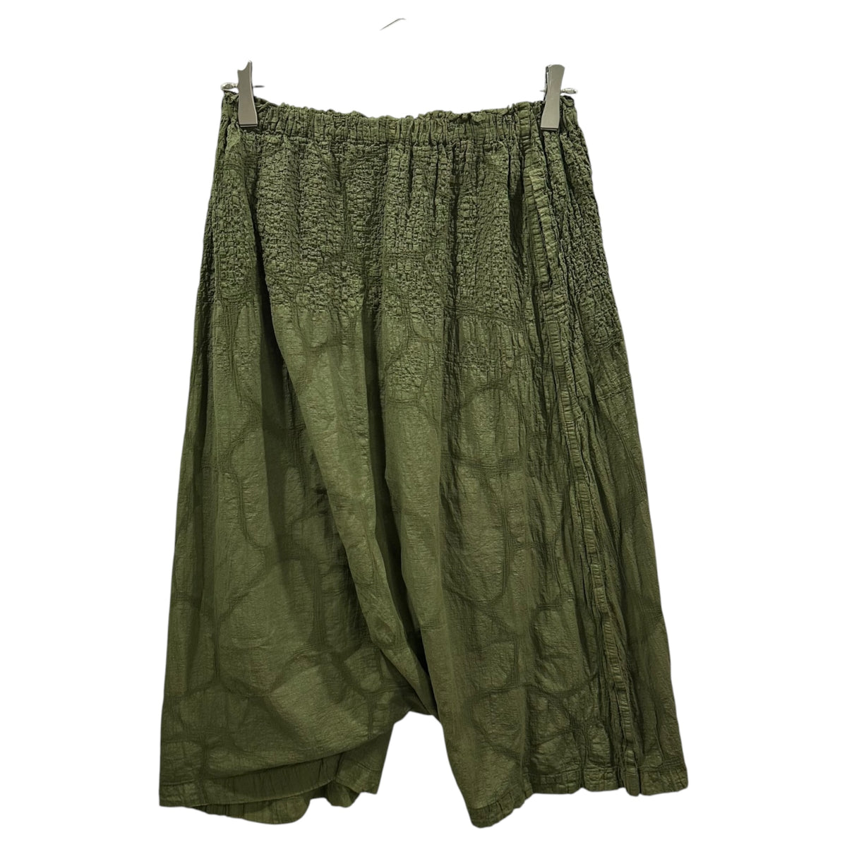 me ISSEY MIYAKE(ミーイッセイミヤケ) Crinkled Easy-Fit Sarouel Pants シワ加工 イージー サルエル パンツ MI54FF282 FREE カーキ