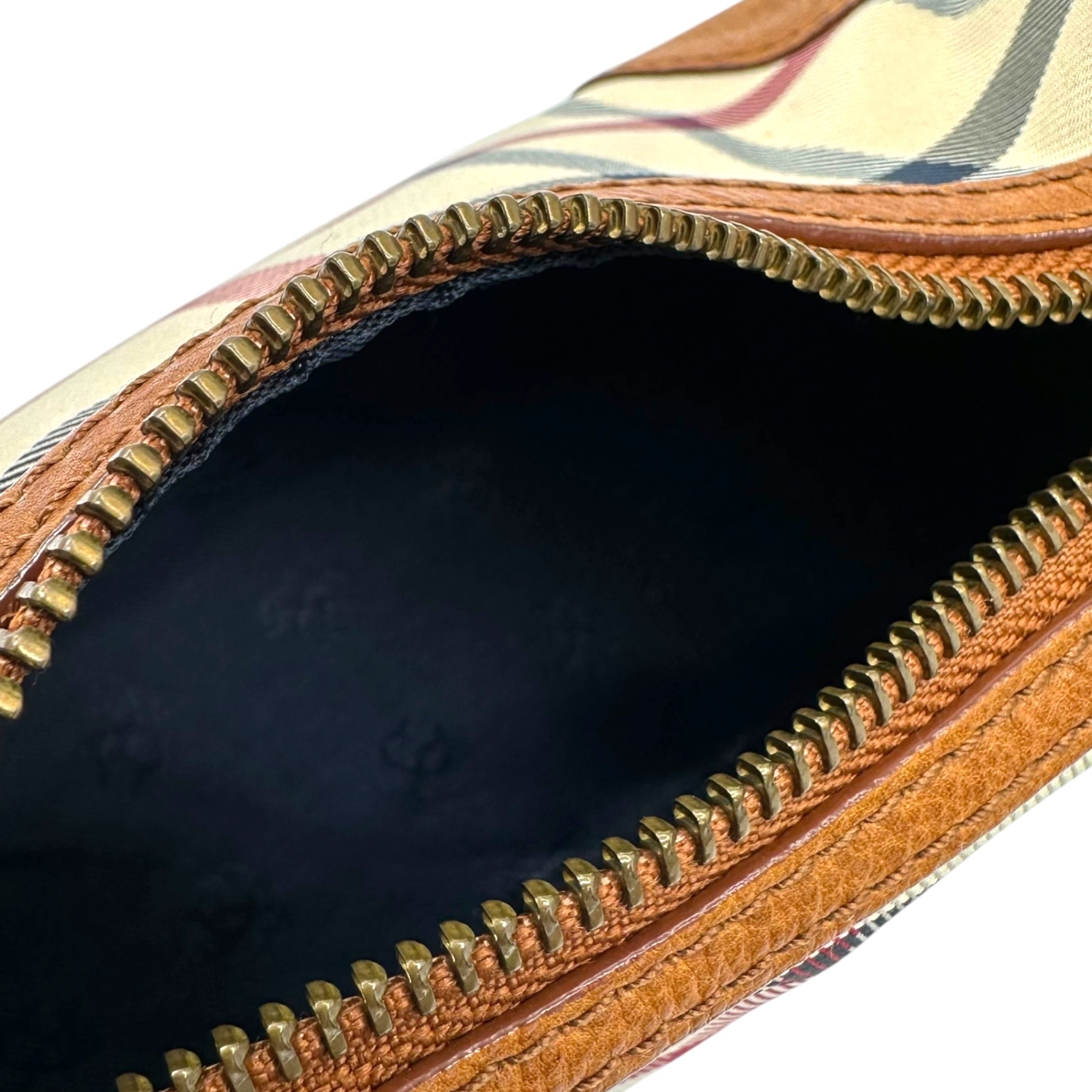 BROOKS BROTHERS(ブルックスブラザーズ) Canvas Leather Check One-Shoulder Bag キャンバス レザー チェック ワンショルダー バッグ ベージュ×ブラウン ハンド アクセサリー ポーチ