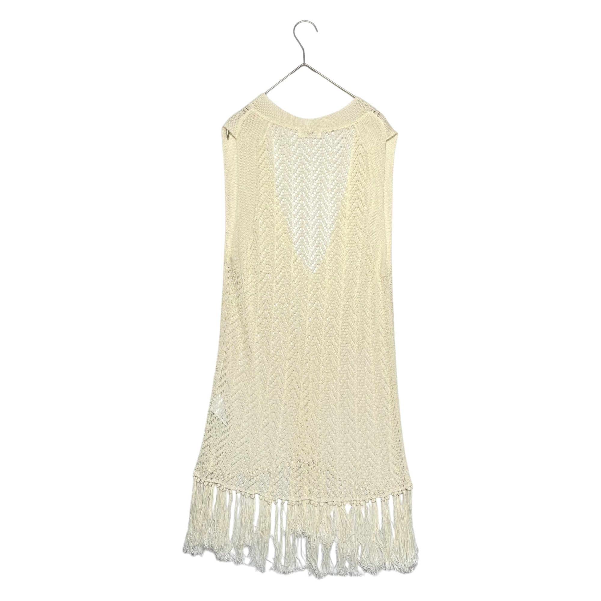 IENA(イエナ) 24SS patterned fringe vest 柄編み フリンジ ベスト 24080900318010 FREE アイボリー