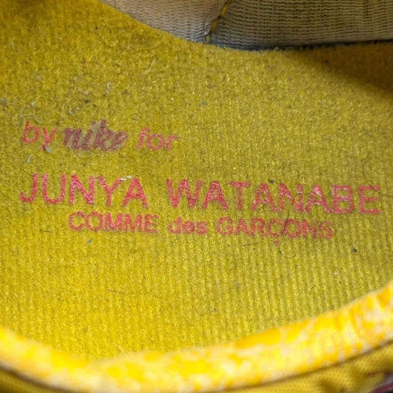 COMME des GARCONS JUNYA WATANABE MAN × NIKE(コムデギャルソンジュンヤワタナベマン × ナイキ) 02SS WAFFLE RACER LOW CUT SNEAKER ワッフルレーサー ローカット スニーカー 306695-761 WI-K112 29cm イエロー×グリーン×レッド ジュンヤマン初期 稀少品 ソール劣化有