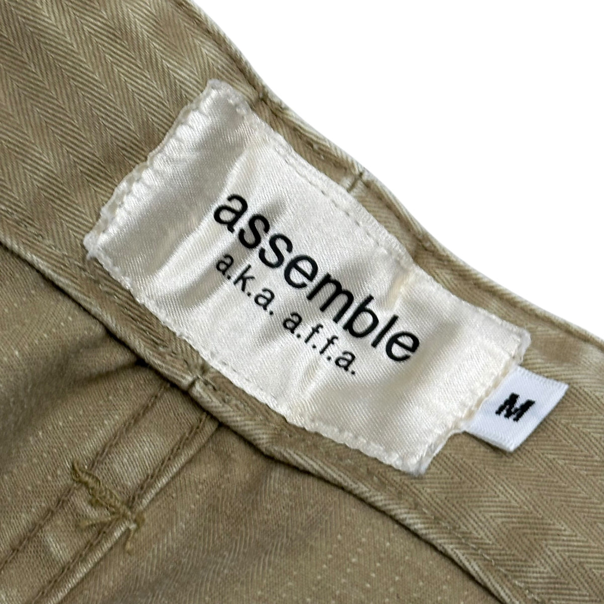 assemble a.k.a AFFA(アッセンブルエーケーエーエーエフエフエー) Distressed Bondage Pants ダメージ加工 ボンテージ パンツ AFN4501 M ベージュ