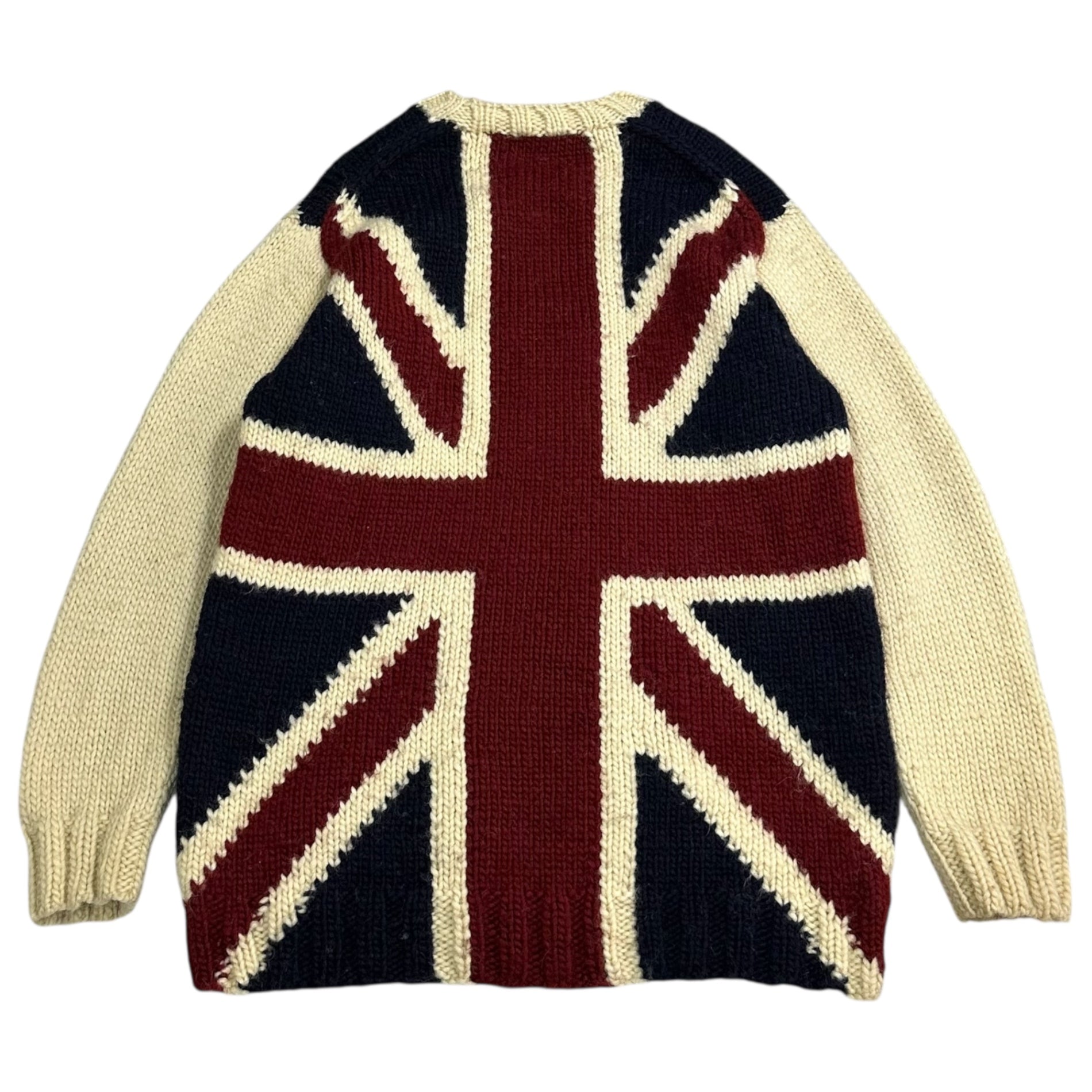 COMME des GARCONS JUNYA WATANABE(コムデギャルソンジュンヤワタナベ) 96AW Union Jack Low Gauge Wool Knit ユニオンジャック ローゲージ ウール ニット JN-040290 表記無(FREE) アイボリー×レッド×ネイビー 90's 90年代