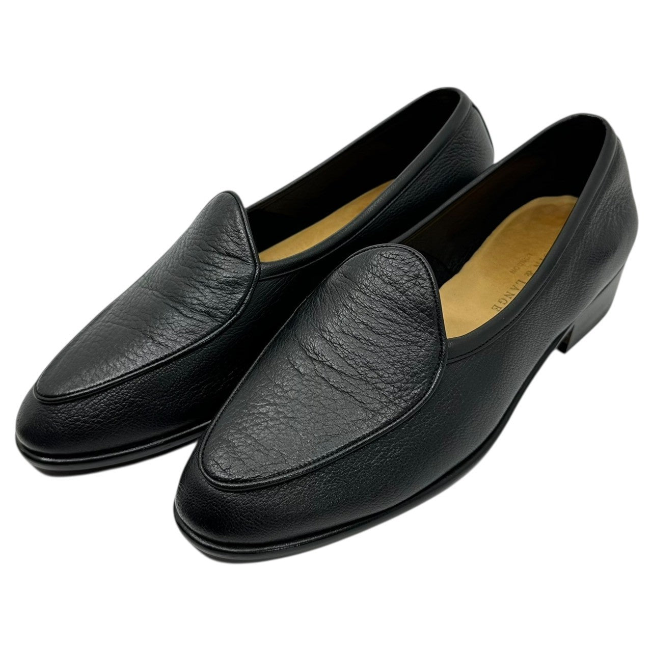 BAUDOIN & LANGE(ボードイン アンド ランジ) Sagan Classic Plain - Black Deerskin サガン クラシック プレーン ブラック ディアスキン 39(24.5cm程度) ブラック 鹿革 ローファー