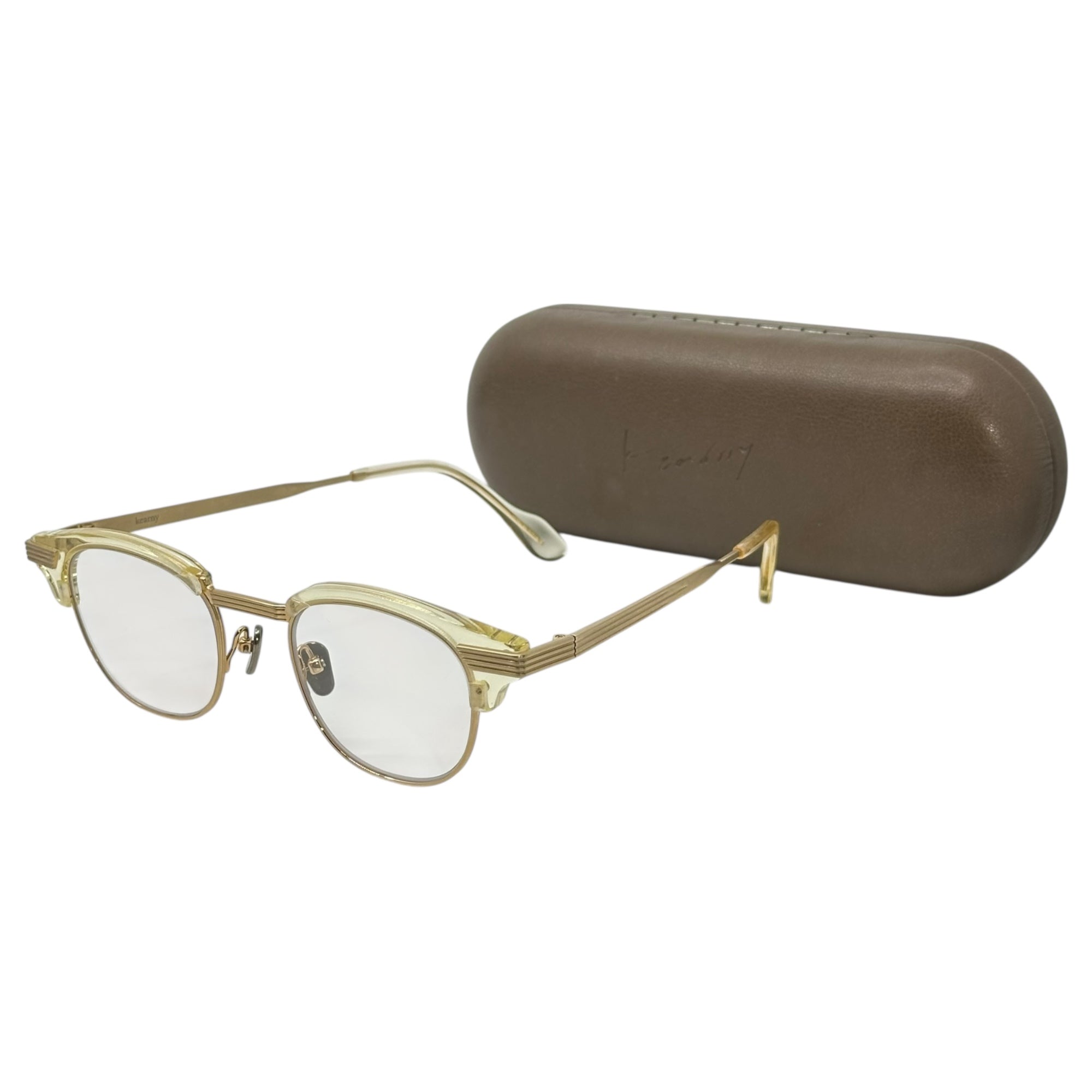 kearny(カーニー) tommy Yellow Gold Color Frame Eyeglasses トミー イエローゴールド カラー 眼鏡 メガネ サングラス 48□21-145 イエローゴールド×クリアレンズ