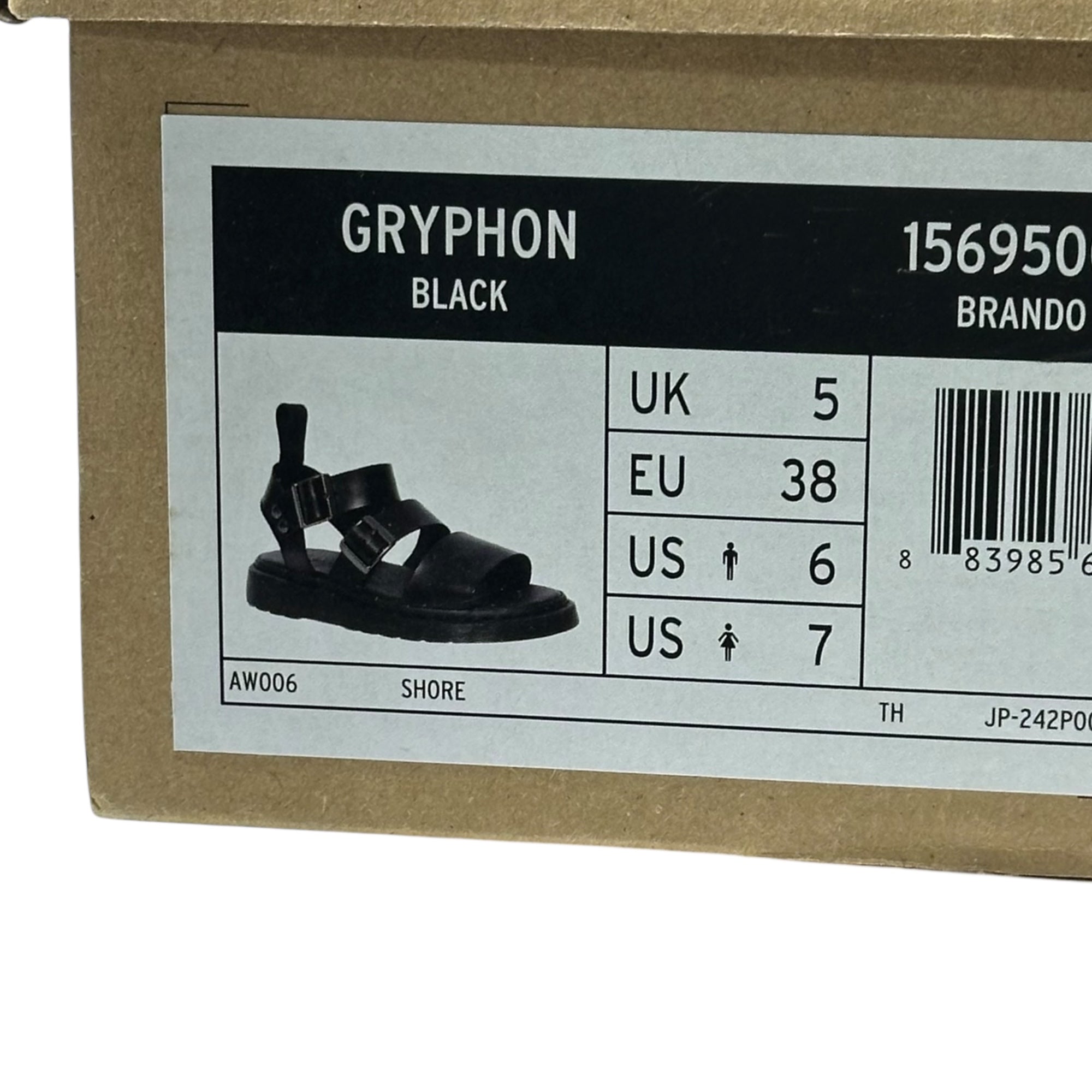 DR.MARTENS(ドクターマーチン) GRYPHON グリフォン レザー ストラップ サンダル 15695001 24cm ブラック