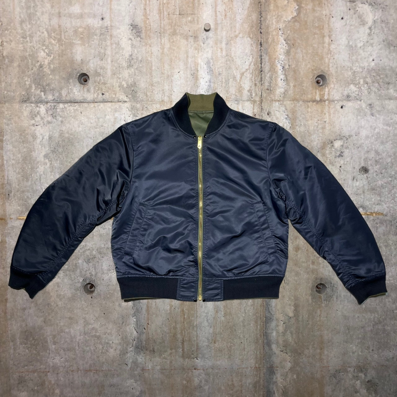 TOGA VIRILIS(トーガビリリース) Nylon twill bomber jacket TV52-FC313 46 カーキ×ネイビー