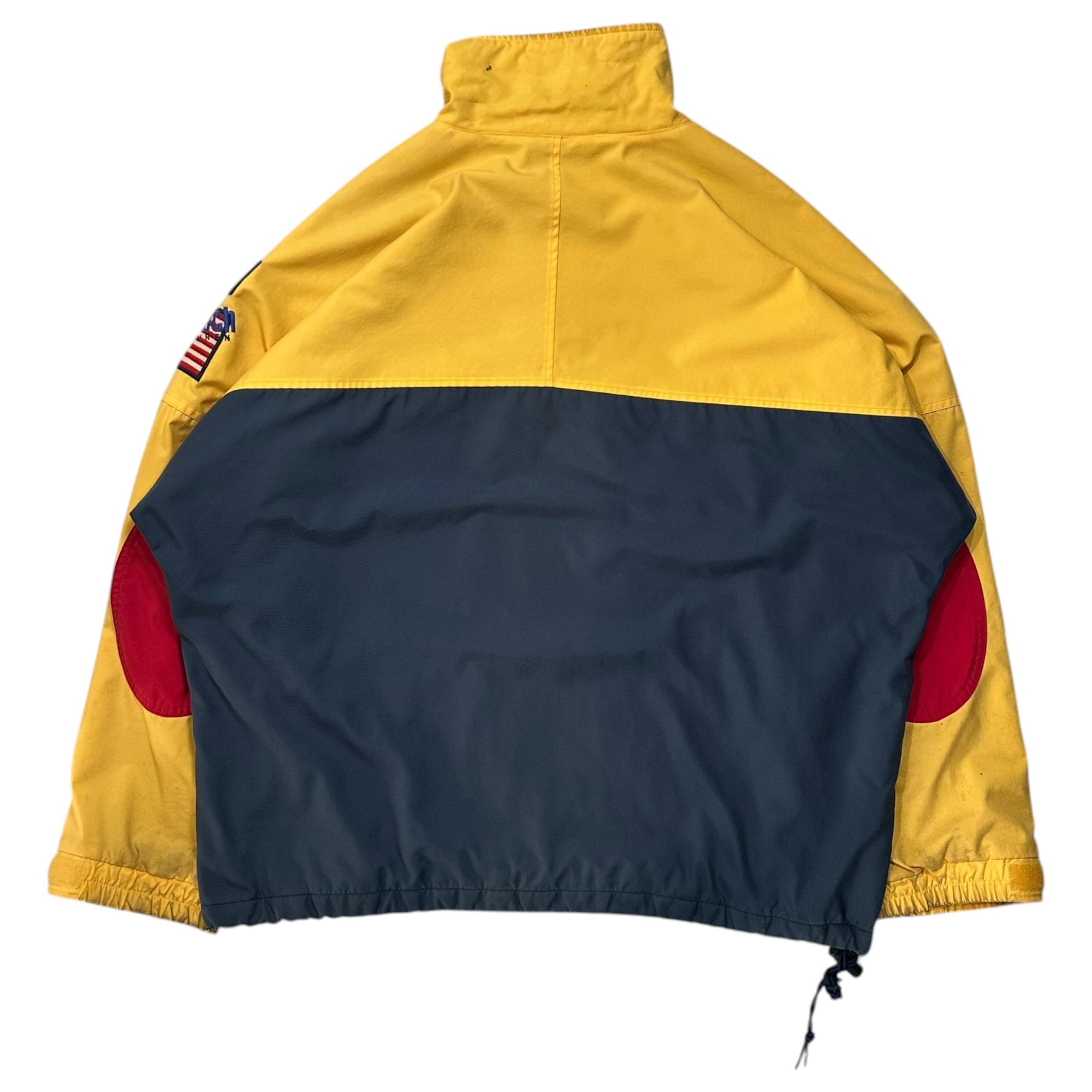 POLO RALPH LAUREN(ポロラルフローレン) 90's original "snow beach" Anorak jacket オリジナル スノー ビーチ アノラック ジャケット  L イエロー×レッド 1993 90年代 ヴィンテージ 稀少品