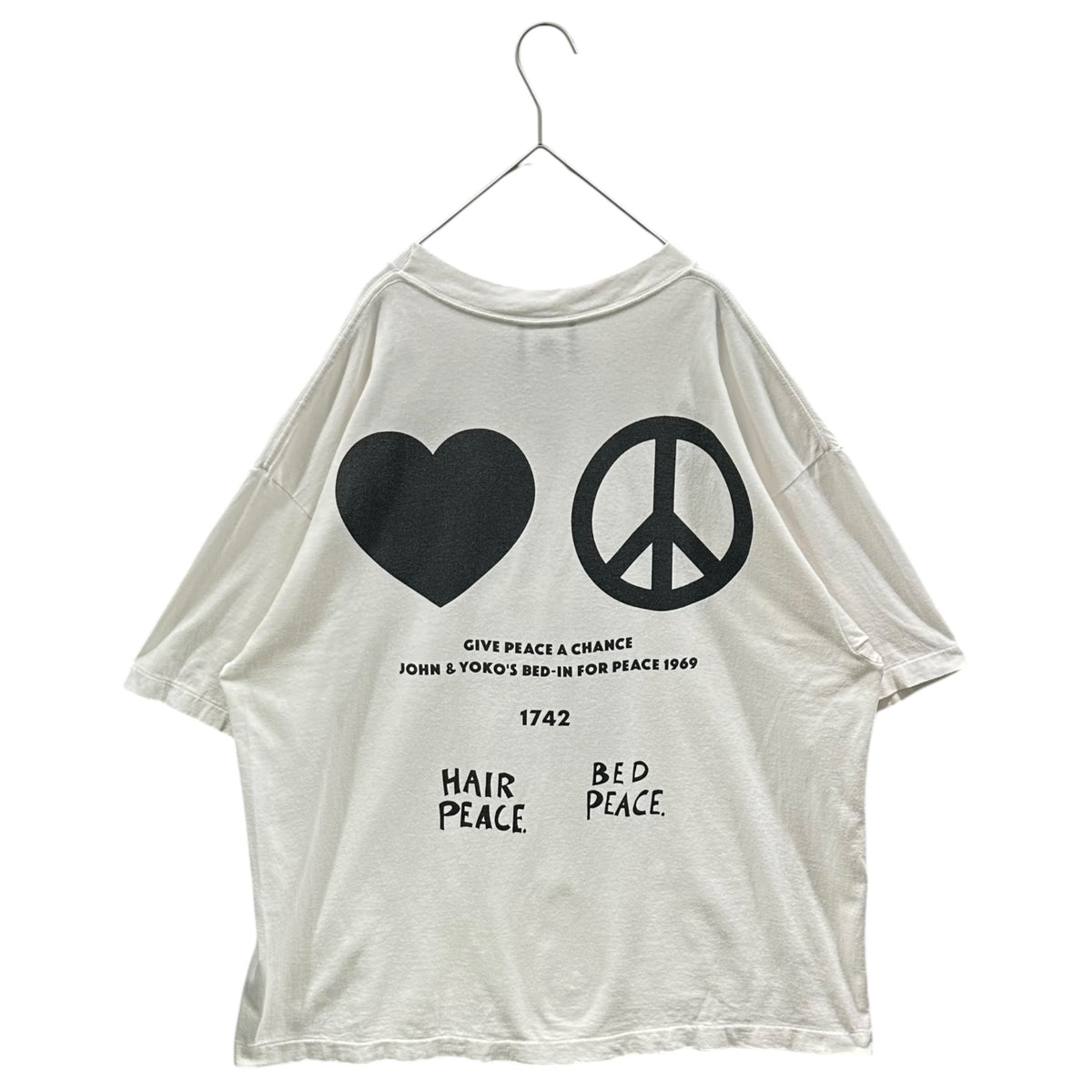 SAINT MICHAEL(セントマイケル) 2026SS JL_SS T-SHIRT/IMAGINE PEACE オノヨーコ ジョンレノン Tシャツ SM-MK8-0000-C27 XL ホワイト
