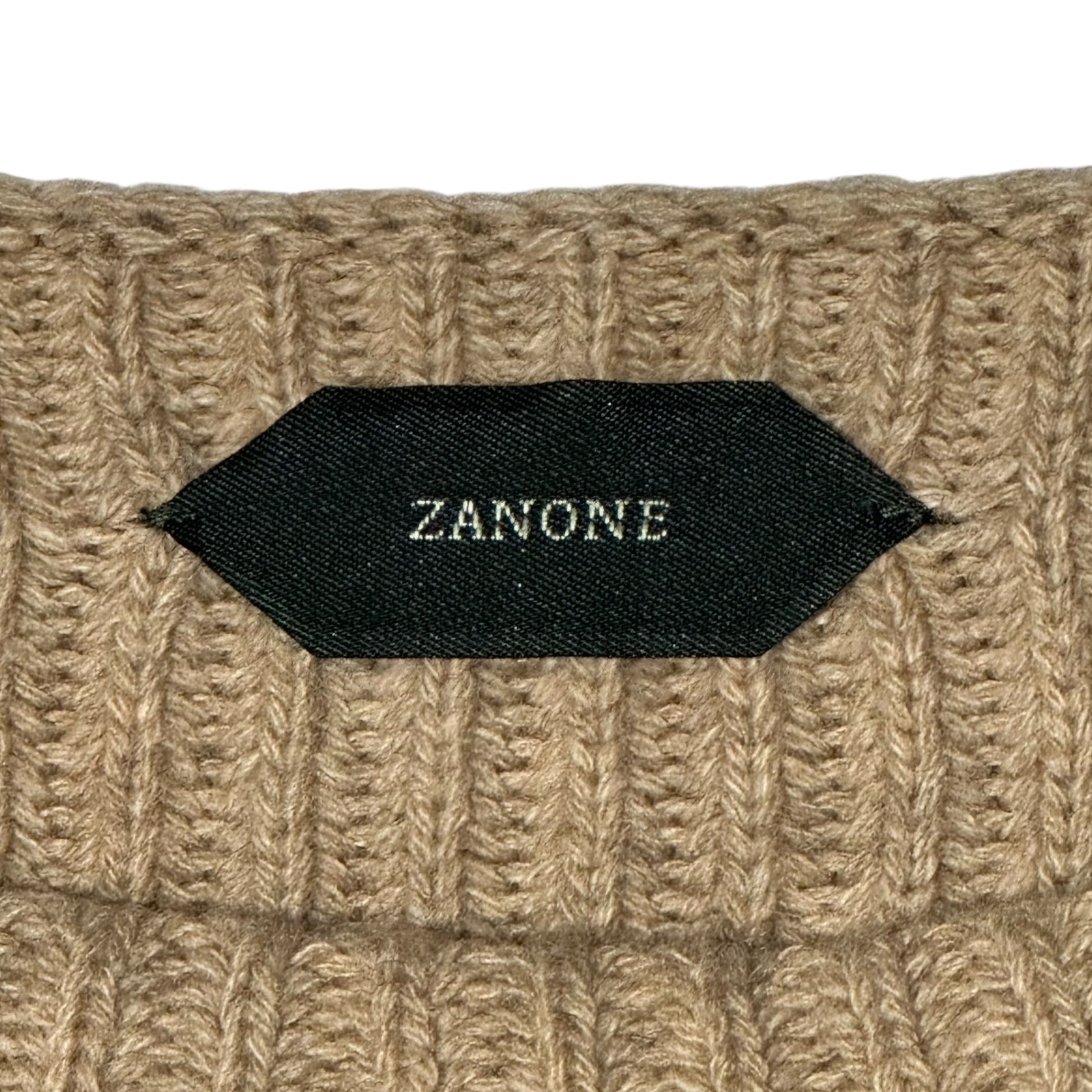 ZANONE(ザノーネ) Yak wool knitted boat neck sweater ヤク ウール 編み込み ボートネック ニット 46(S程度) ベージュ イタリア製