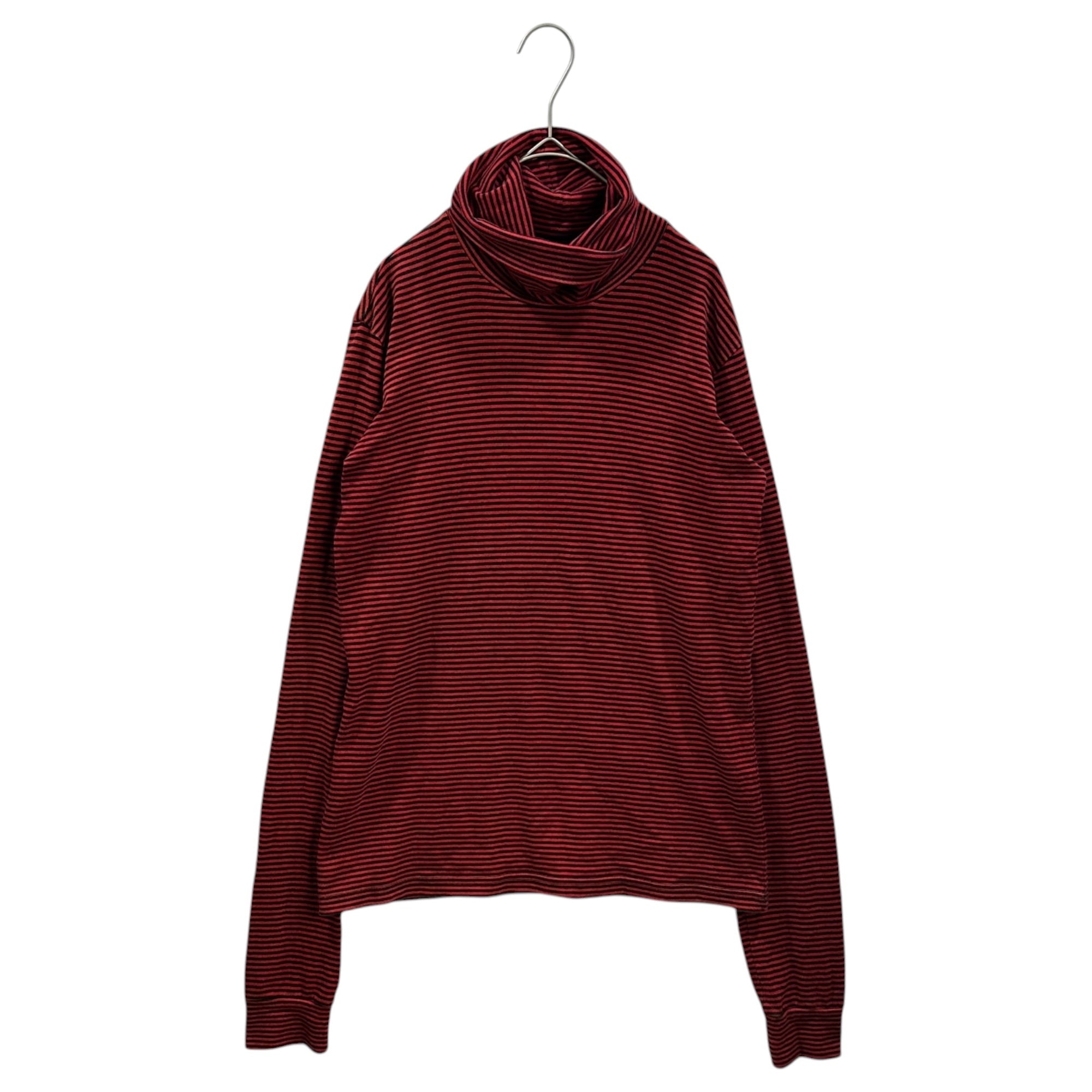 NUMBER (N)INE(ナンバーナイン) 2005AW ”THE HIGH STREETS” Turtleneck Striped L/S T-Shirt ハイストリート期 タートルネック ボーダー 長袖 カットソー  2(S) レッド×ブラック ハイスト期 宮下貴裕