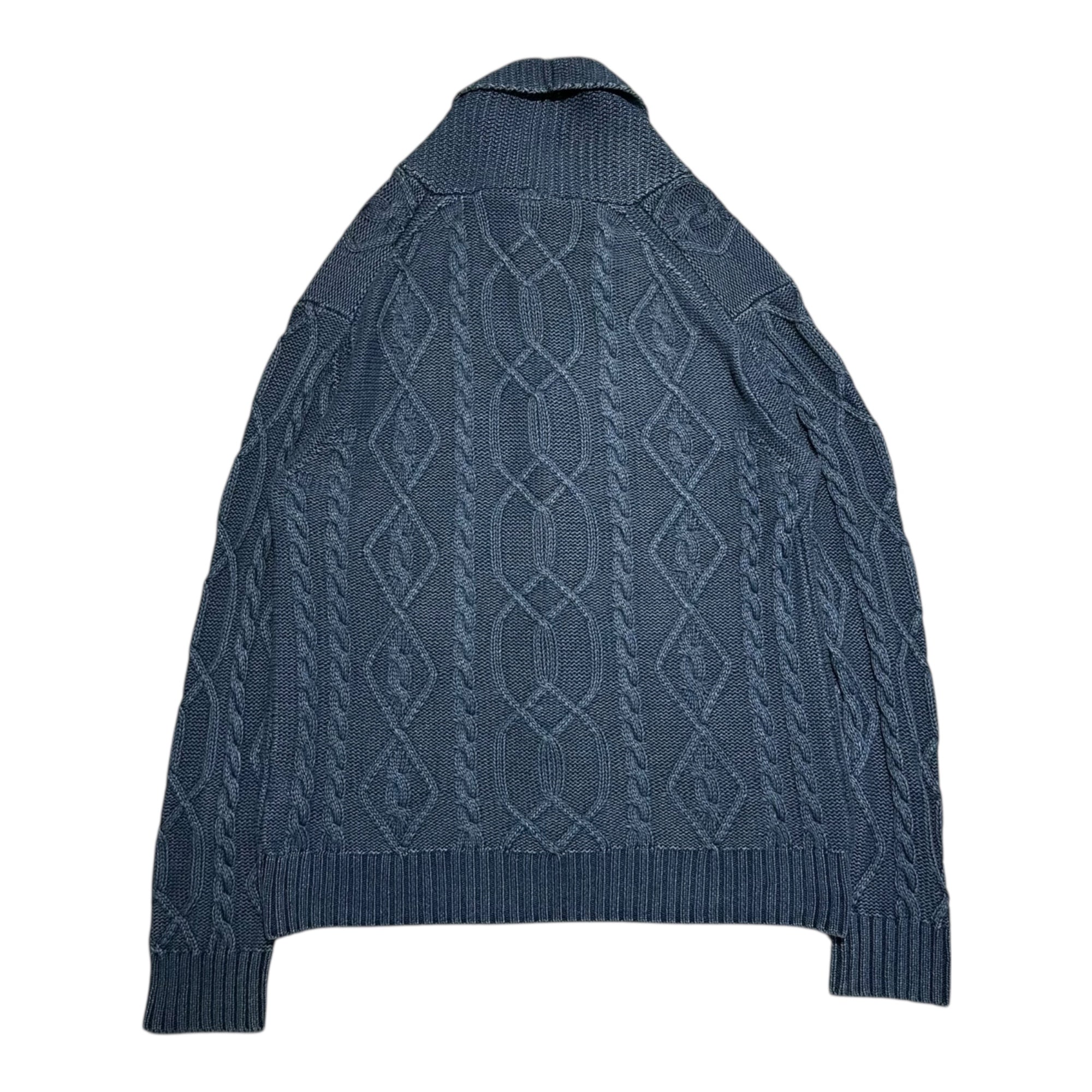 Ron Herman(ロンハーマン) Indigo Knit Shawl Collar Cable Knit Cardigan インディゴニット ショールカラー ケーブルニット カーディガン 512080134-1071 M インディゴ