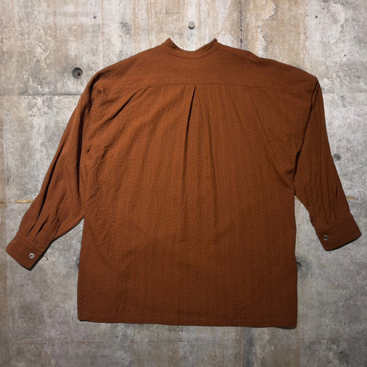 ISSEY MIYAKE(イッセイミヤケ) 90'sバンドカラービッグシャツ 表記なし(L程度) ブラウン
