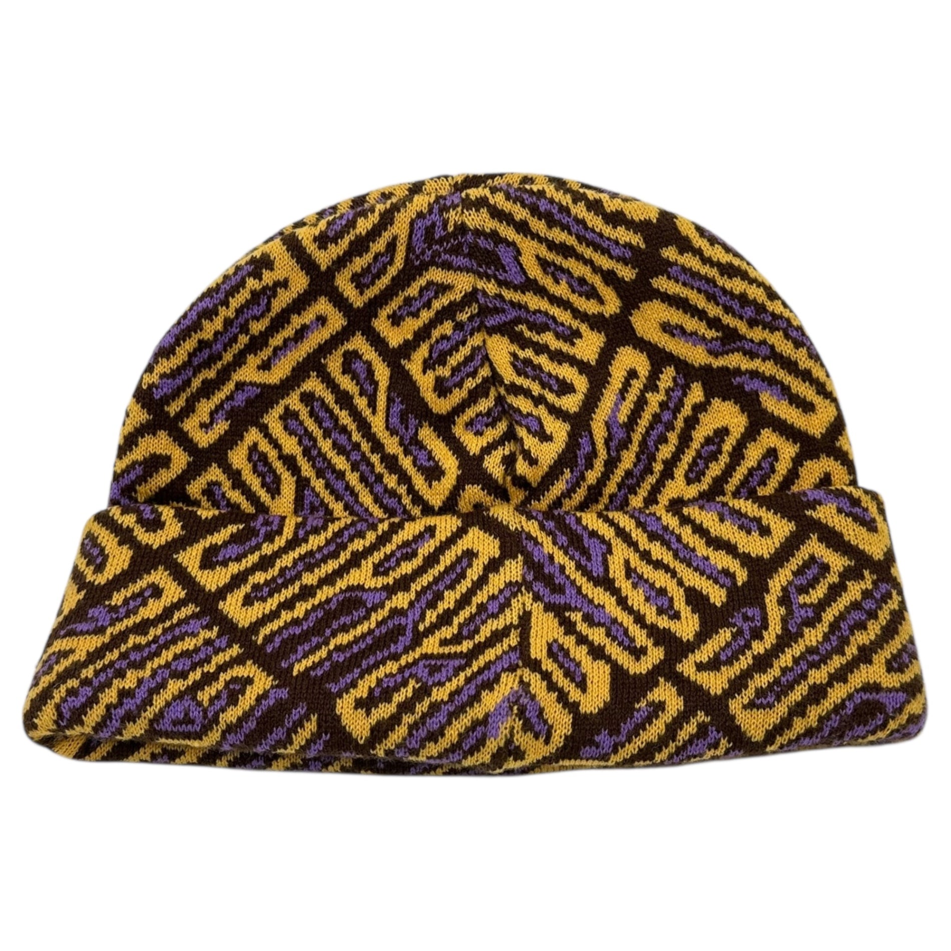 SUPREME(シュプリーム) 24AW Funk Spellout Beanie ファンク スペルアウト ビーニー イエロー×パープル 24FW ニット帽