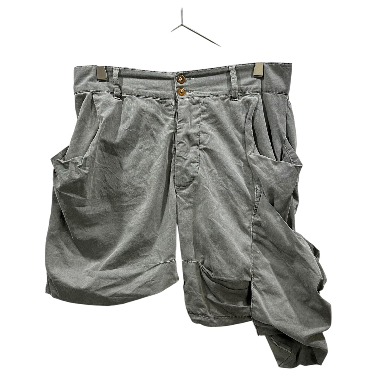 Vivienne Westwood MAN(ヴィヴィアンウエストウッドマン) ARCHIVE Collection Asymmetric Cotton Shorts コレクション アシンメトリー コットン ショーツ 4447-2705 46 グレー ライカ 初期生産品 ハーフパンツ