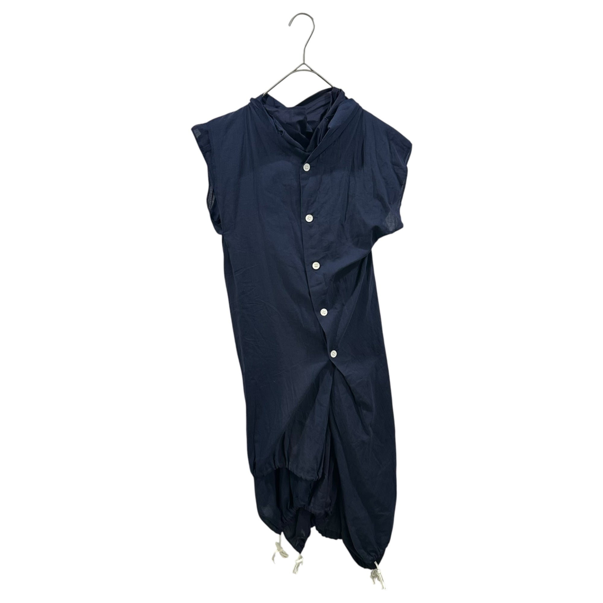 COMME des GARCONS(コムデギャルソン) 2008SS Hem Drawstring Layered Sleeveless Dress 裾 ドローコード レイヤード スリーブレス ワンピース GA-O007 SS ネイビー AD2007