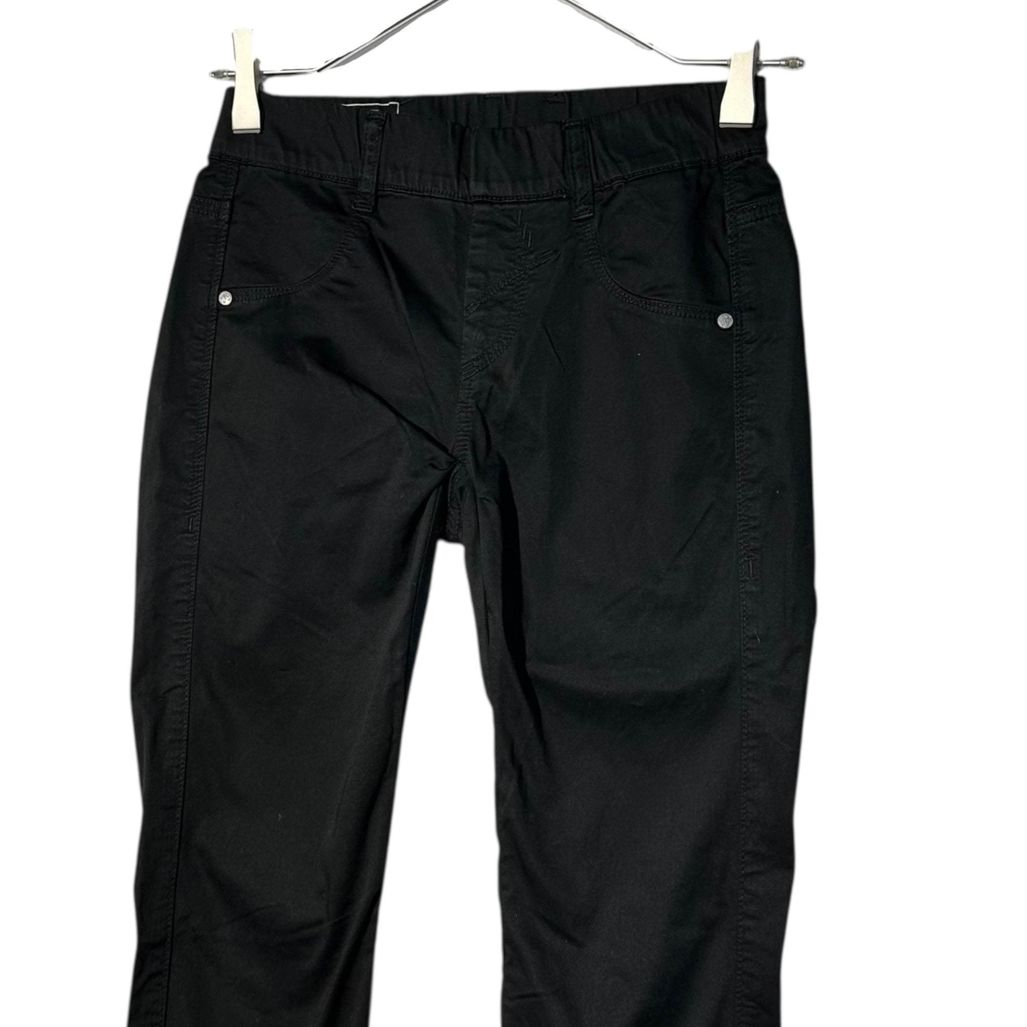 MARITHE FRANCOIS GIRBAUD(マリテフランソワジルボー) 00's Line Hem Print Cotton Stretch Skinny Pants 裾 ライン プリント コットン ストレッチ スキニー パンツ F5-2724 SS ブラック Y2K