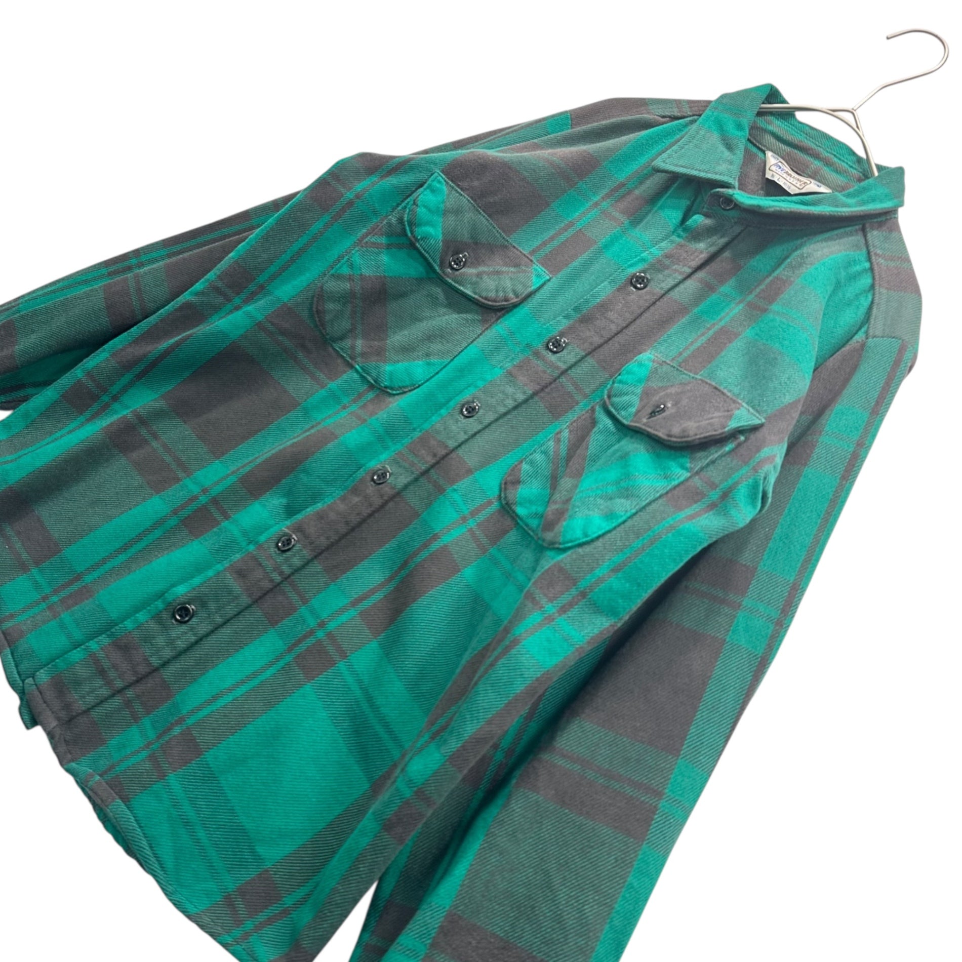 FIVE BROTHER(ファイブブラザー) 80's Check Flannel Shirt チェック フランネル シャツ L グリーン×ブラック 80年代 ヴィンテージ ネルシャツ