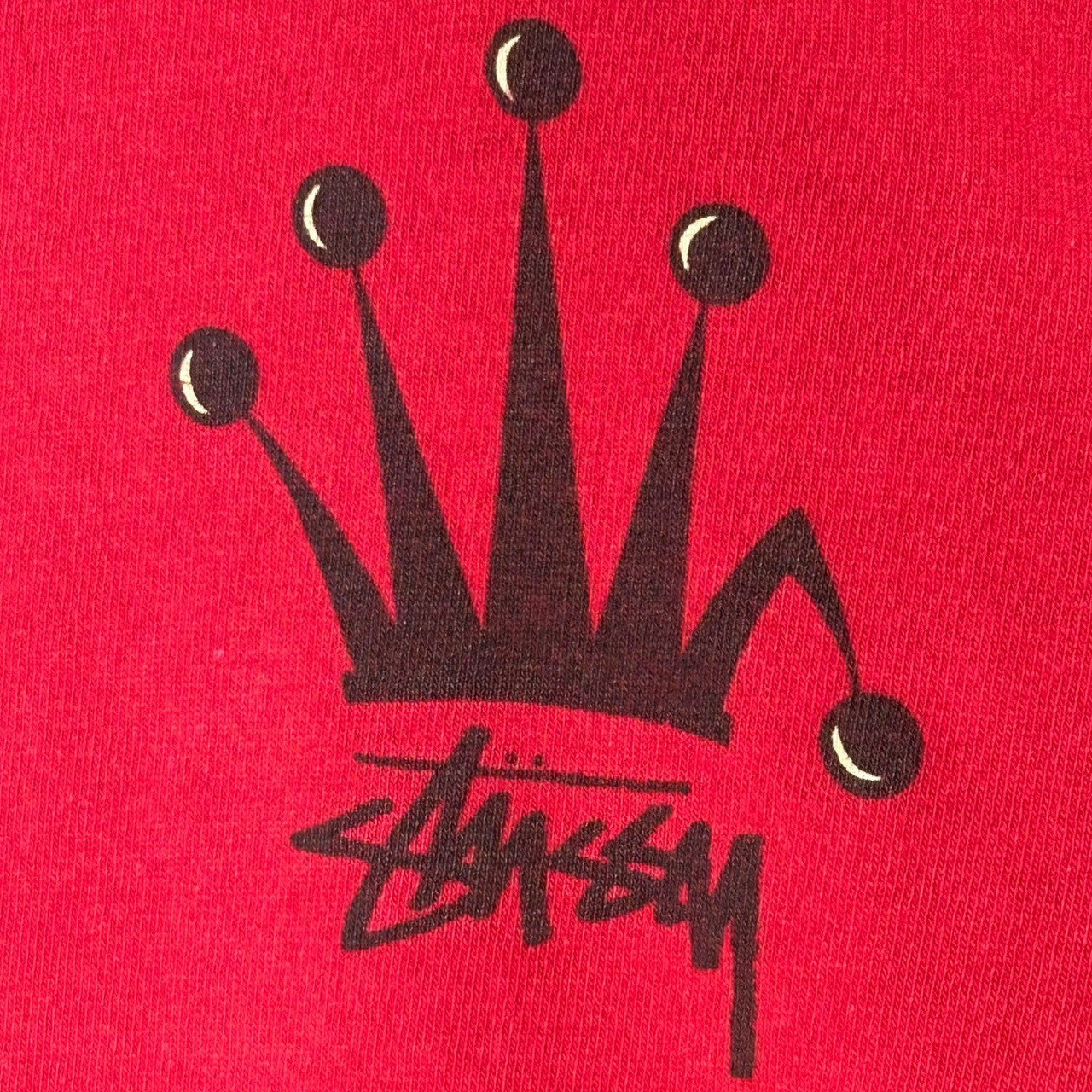 STUSSY(ステューシー) 80's Big Crown Logo L/S Tee ビッグ クラウン ロゴ 長袖 Tシャツ XXL レッド 80年代 ヴィンテージ OLD オールド 黒タグ