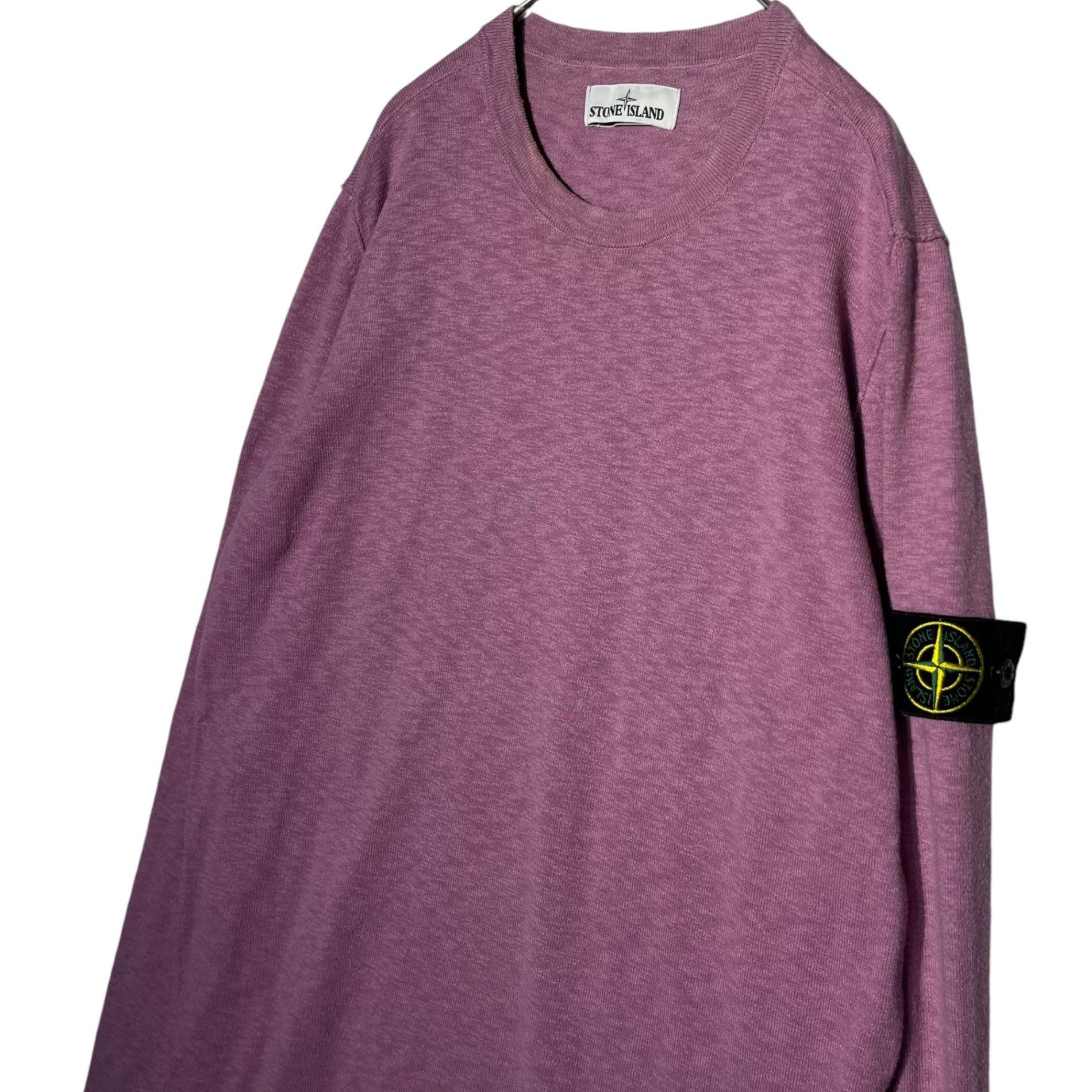 STONE ISLAND(ストーンアイランド) 20SS Crew neck cotton nylon knit クルーネック コットン ナイロン ニット 7215502B0 L パープル