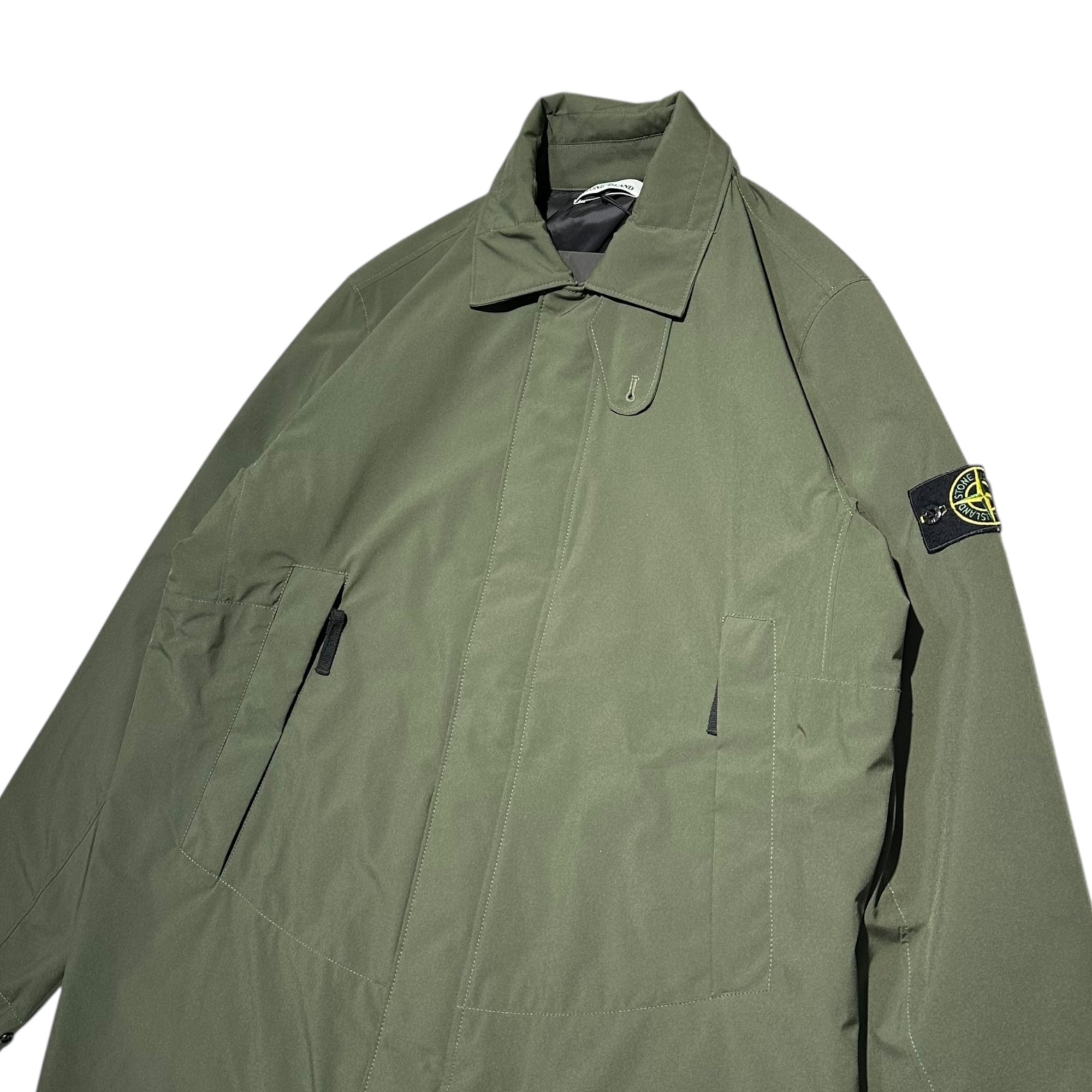 STONE ISLAND(ストーンアイランド) Technical Fabric Snap Button Zip-Up Half Coat テクニカルファブリック スナップボタン ジップアップ ハーフ コート 731541727 XL カーキ