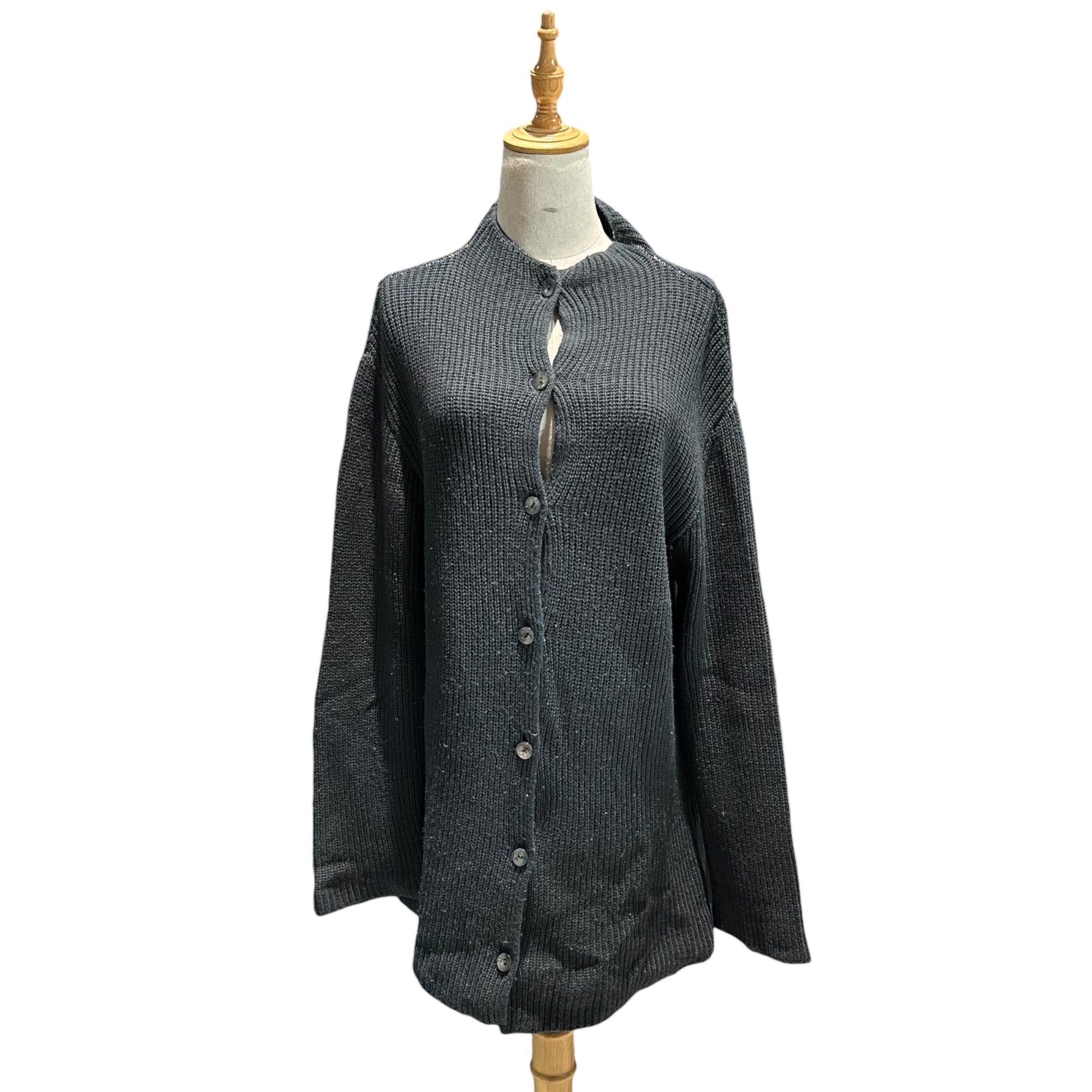 Maison Martin Margiela(メゾン マルタンマルジェラ) 2001AW ⑥ By Miss Deanna Crew-neck Ribbed Cardigan クルーネック リブ カーディガン 3761502 S LOOSE FIT モスグリーン 00's アーカイブ 本人期