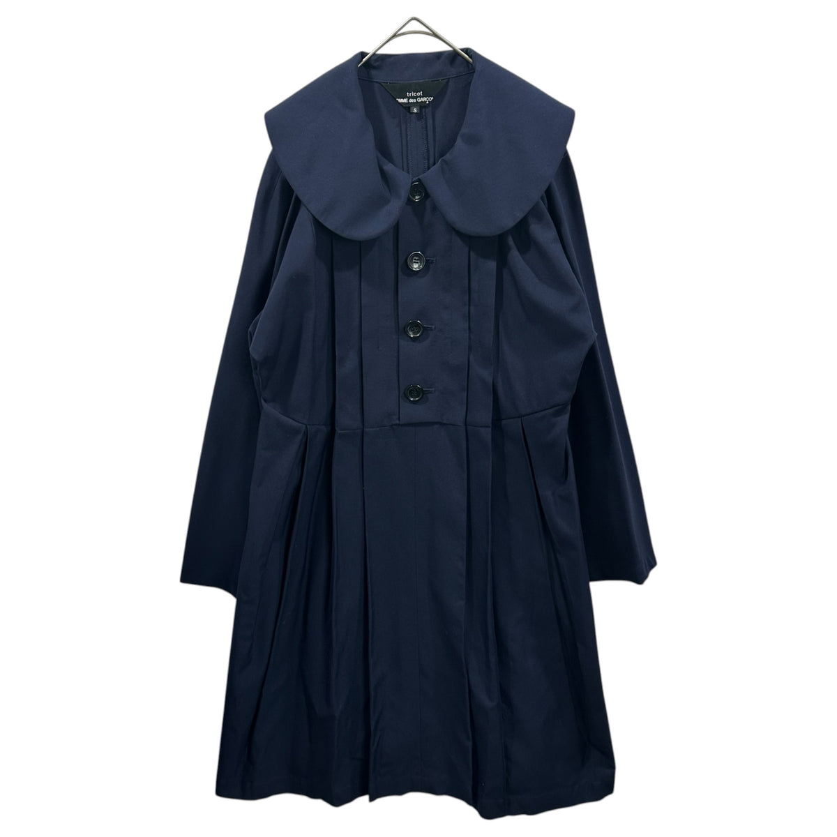 tricot COMME des GARCONS(トリココムデギャルソン) 2009SS Big-Button Round-Neck Pullover Dress ビッグ ボタン 丸襟 プルオーバー ワンピース TC-O004 S ネイビー AD2008