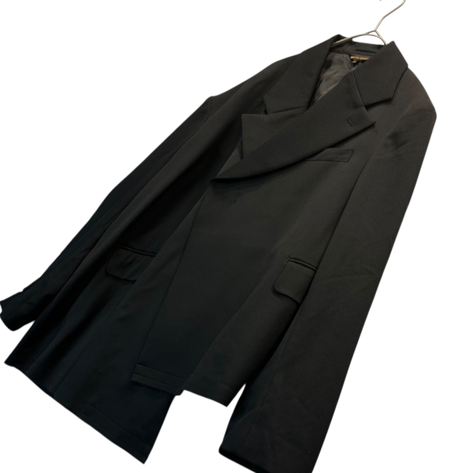 【SALE対象外】COMME des GARCONS(コムデギャルソン) 23SS Oversized Asymmetric Wool Jacket オーバーサイズ  アシンメトリー ウール ジャケット GK-J032 XS ブラック AD2022 男性着用可能