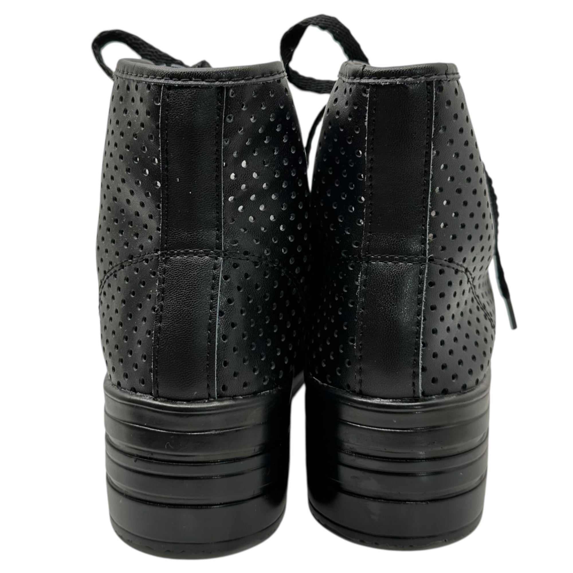 COMME des GARCONS JUNYA WATANABE(コムデギャルソンジュンヤワタナベ) Punching Leather Thick Sole High Cut Sneaker パンチング レザー 厚底 ハイカット スニーカー JA-K115 L ブラック