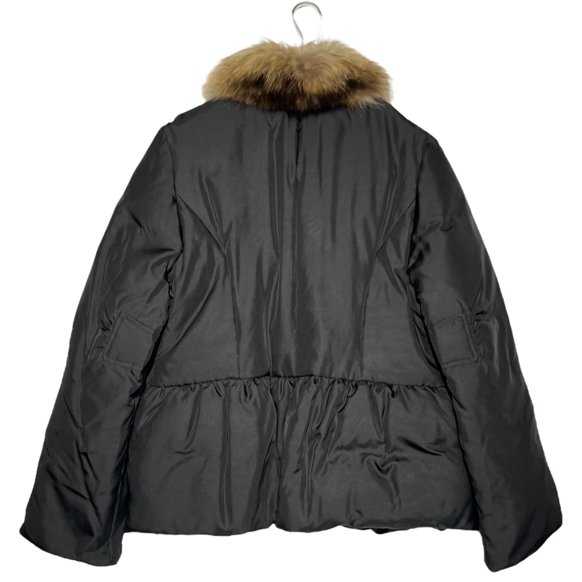 LOUIS FERAUD(ルイフェロー) Raccoon fur silk down jacket ラクーンファー シルク ダウン ジャケット 38(M程度) ブラック