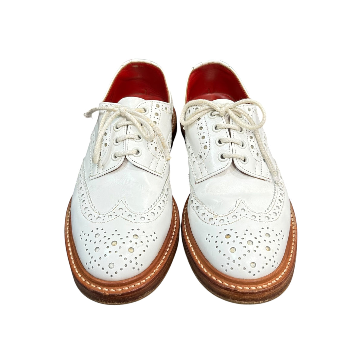 Tricker's×COMME des GARCONS JUNYA WATANABE MAN(トリッカーズ×コムデギャルソンジュンヤワタナベマン) BOURTON バートン ウィングチップ レザー シューズ MS633 7(25.5cm程度) ホワイト コラボ 革靴 メダリオン