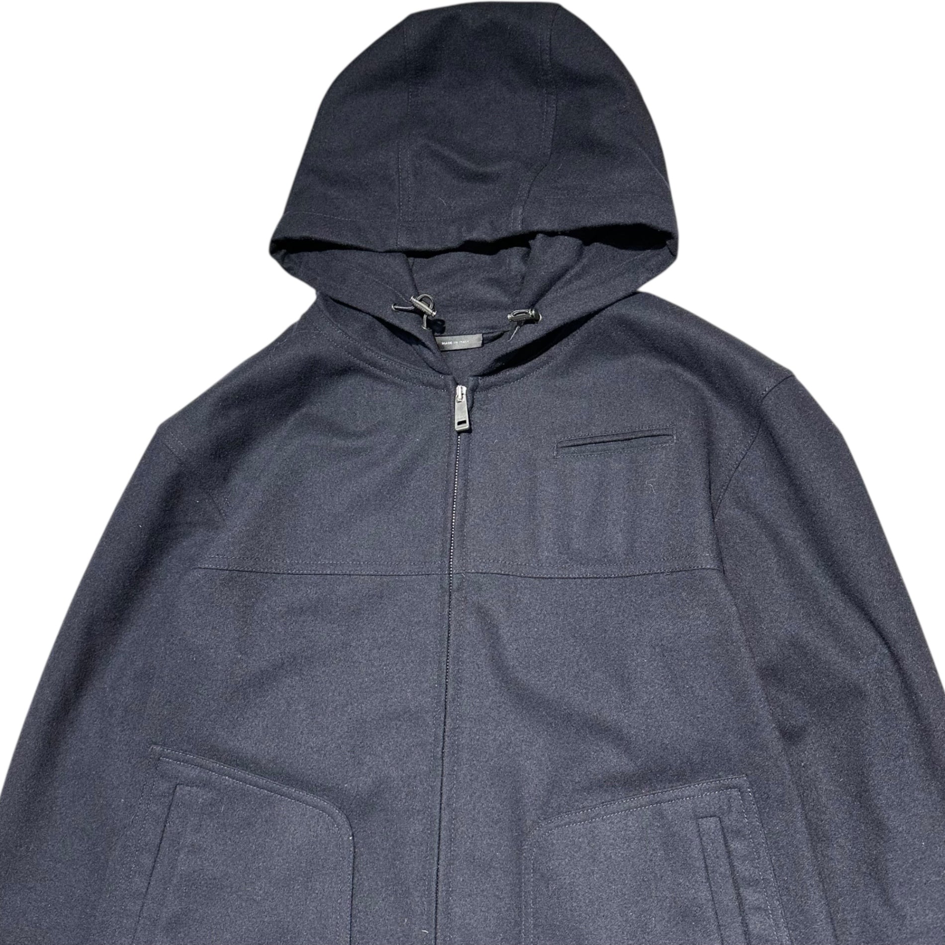 JIL SANDER(ジルサンダー) 15AW Wool Light Melton Hooded Jacket ウール ライト メルトン  フーデッド ジャケット 46(S) ブラック