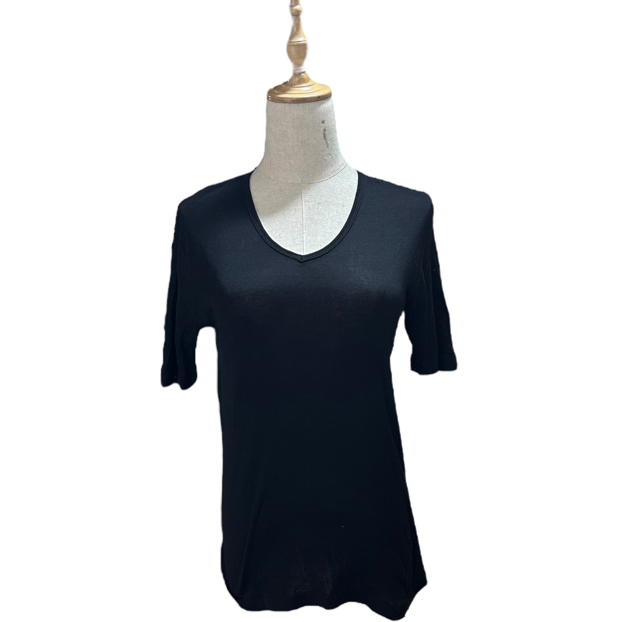 GUCCI(グッチ) V-neck Short Sleeve Knit Sewn Cut and Sewn Vネック ショートスリーブ ニットソー カットソー S ブラック