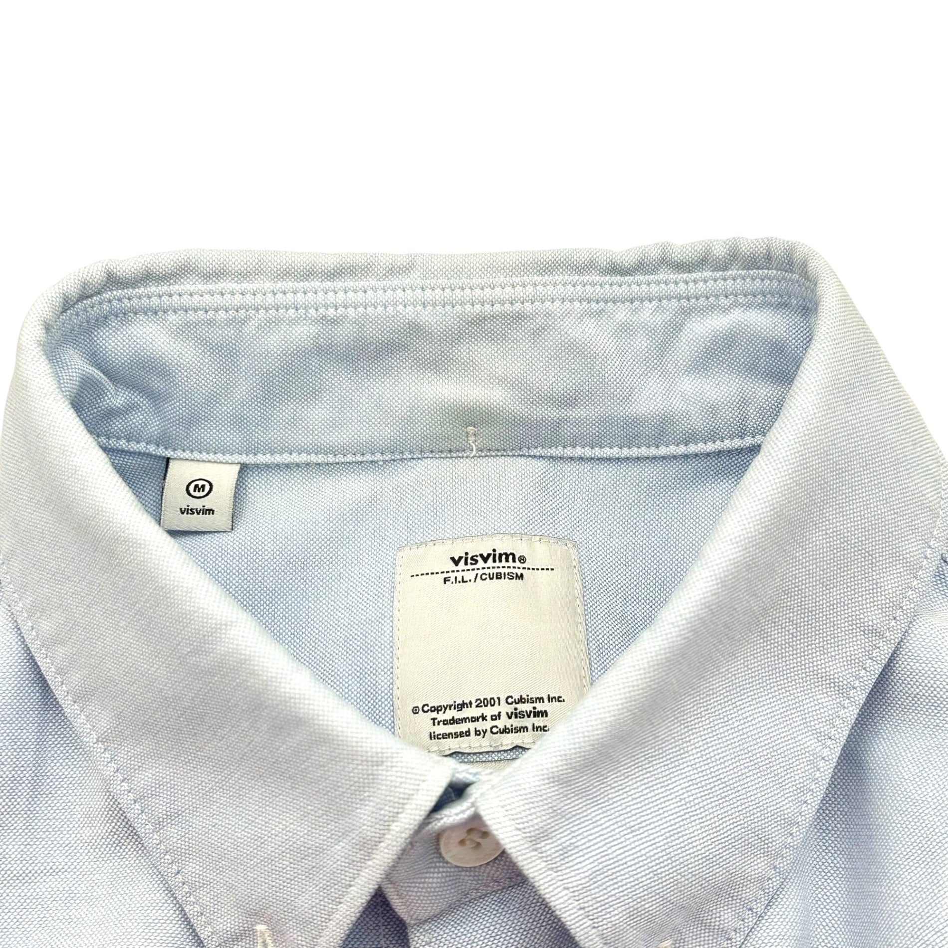 VISVIM(ビズビム/ヴィズヴィム) ALBACORE SHIRT L/S アルバコア オックスフォード ボタンダウン 長袖 シャツ VS0001541 M ライトブルー 肘 チェック 切替