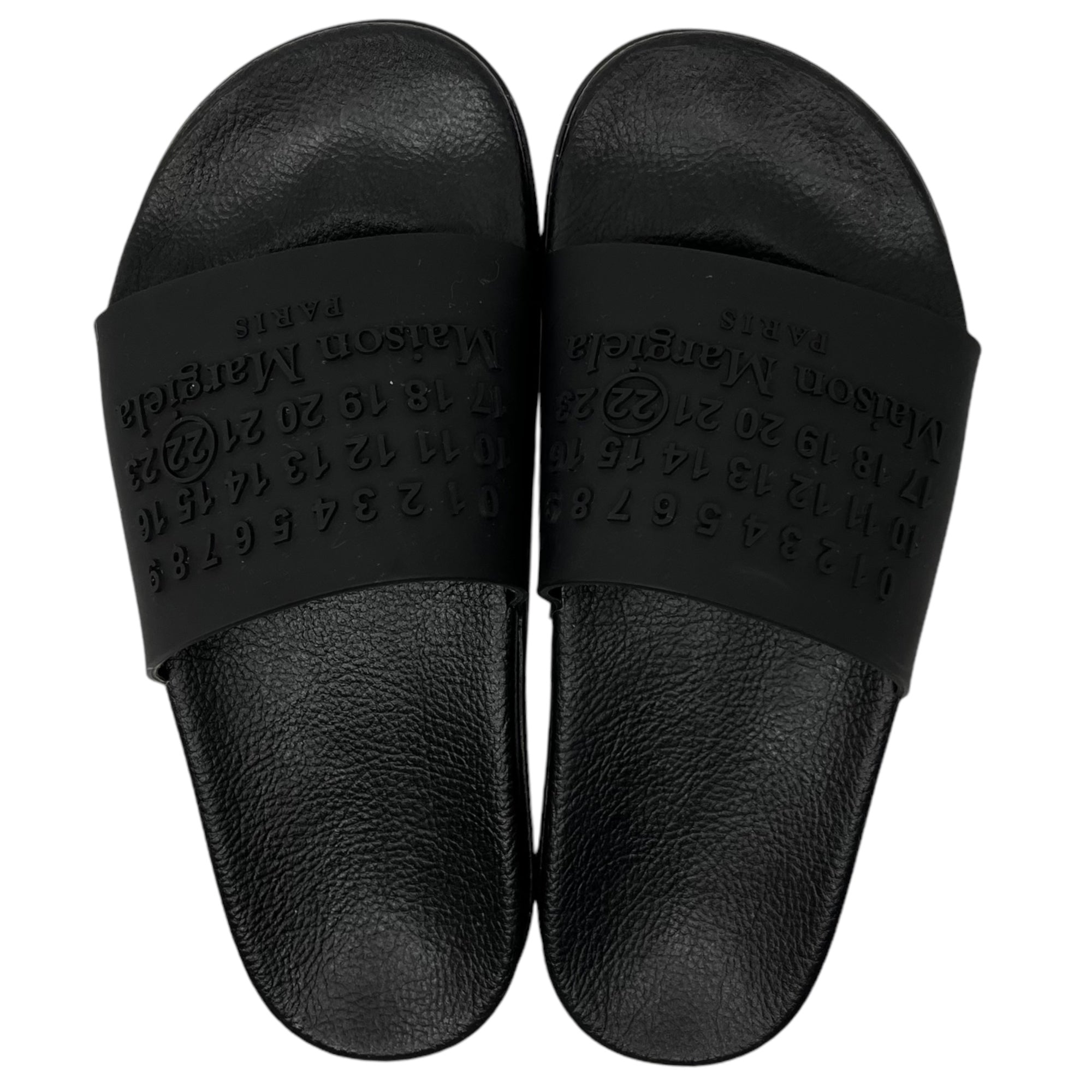 MAISON MARGIELA(メゾンマルジェラ) 20SS Calendar logo slide sandals カレンダーロゴ スライド  サンダル S57WX0024 40(25.5~26cm程度) ブラック シャワー ラバー レザー