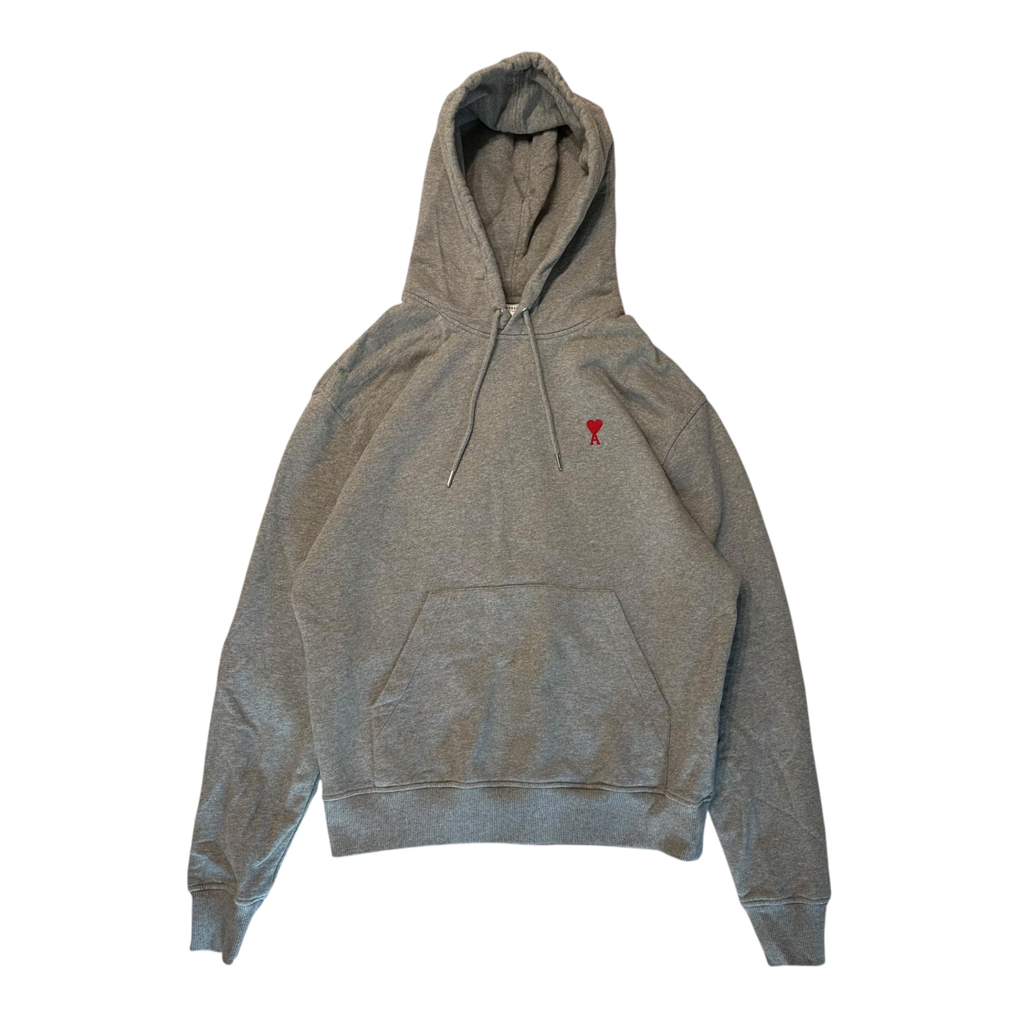 ami alexandre mattiussi(アミアレクサンドルマテュッシ) 24SS SMALL RED AMI DE COEUR HOODIE ハート ロゴ 刺繍 プルオーバー パーカー BFUSW200.730 L ライトグレー AMI PARIS