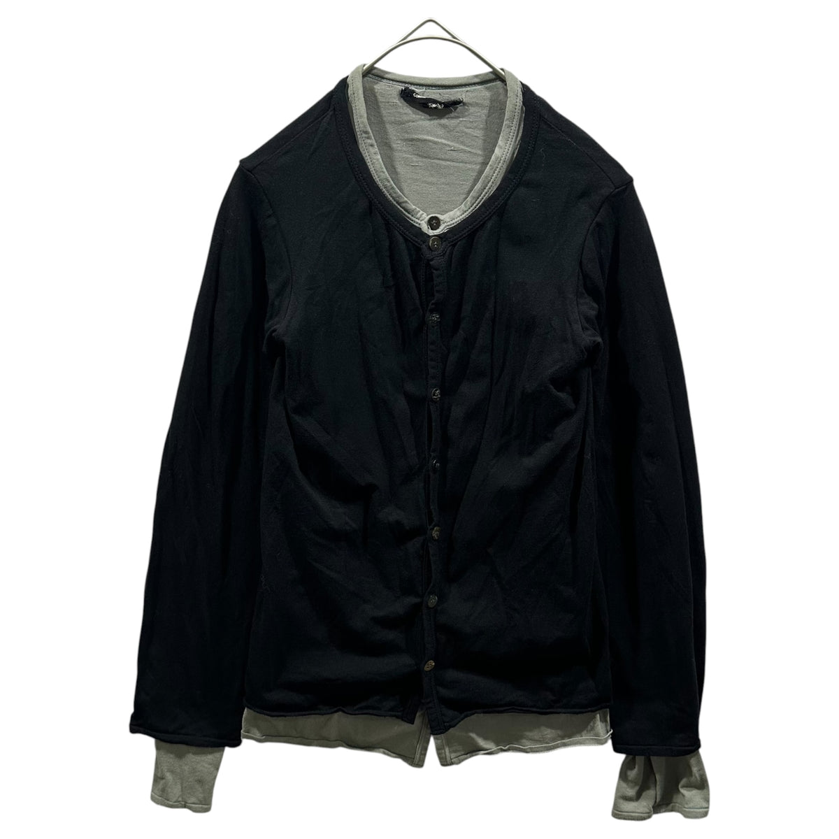 tricot COMME des GARCONS(トリココムデギャルソン) Old Layered Cardigan オールド レイヤード カーディガン FREE ブラック×グレー